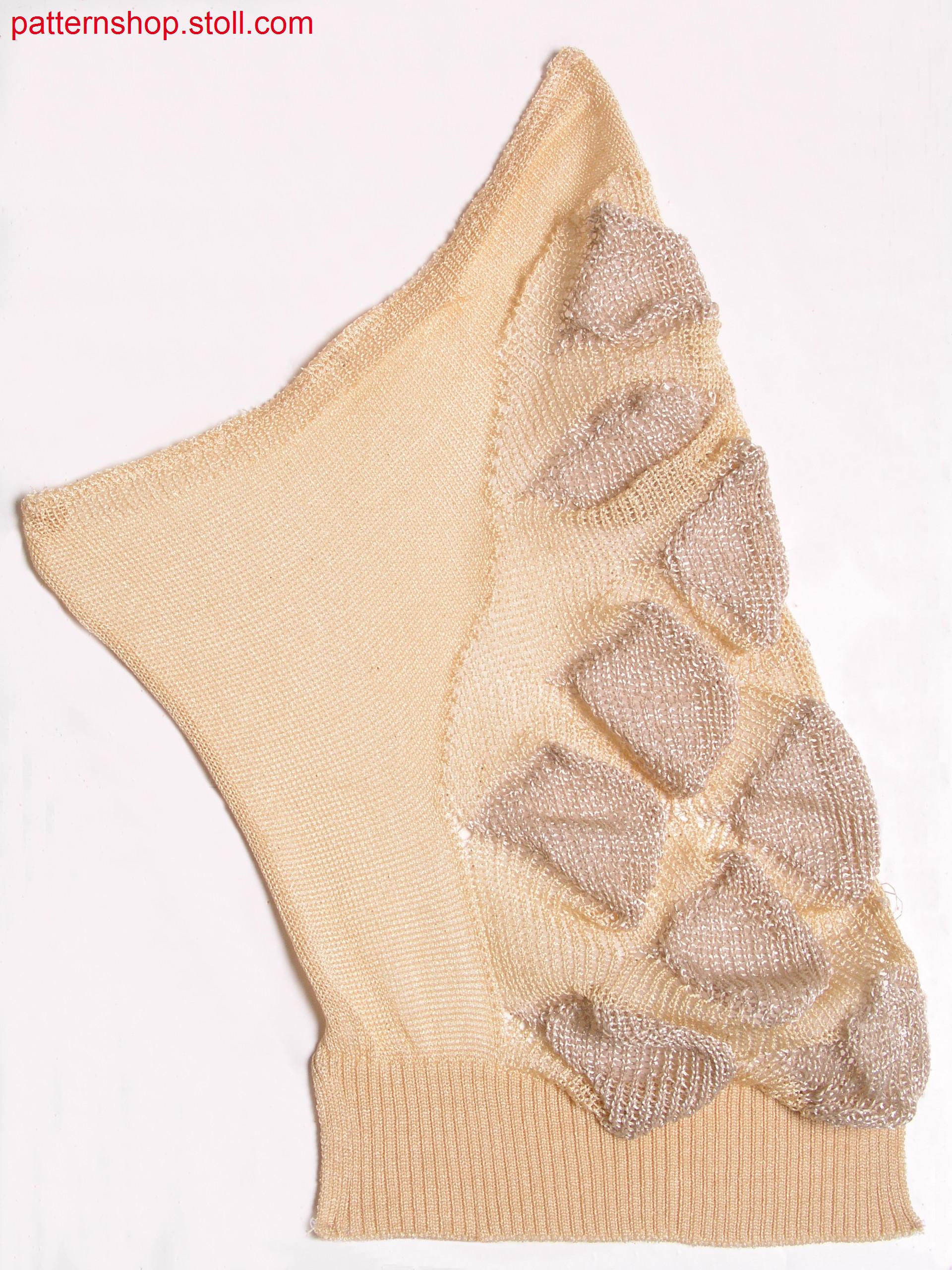 Swatch with gore technique patterning / Musterausschnitt mit Spickelmusterung