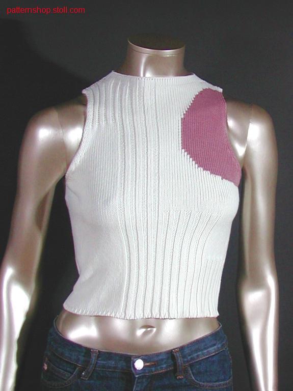 2-colour rib- intarsiatop / 2-Farb. Ripp- Intarsientop