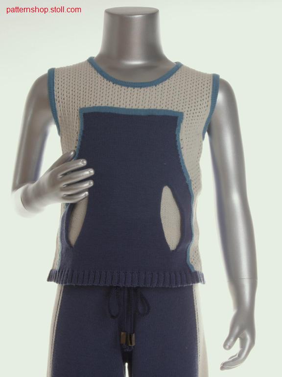 Sleevless Fully Fashion-intarsia children's pullover /