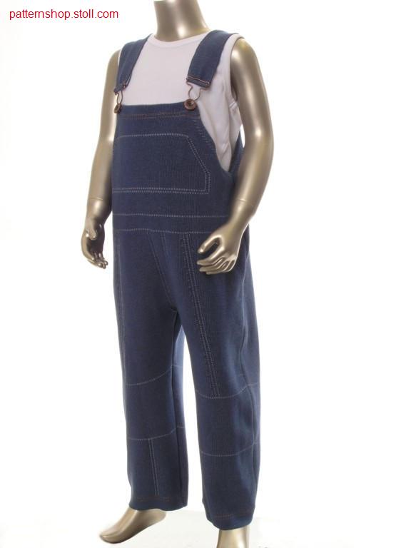 FF-intarsia children's jeans dungarees / FF-Intarsia Kinder-Jeanslatzhose