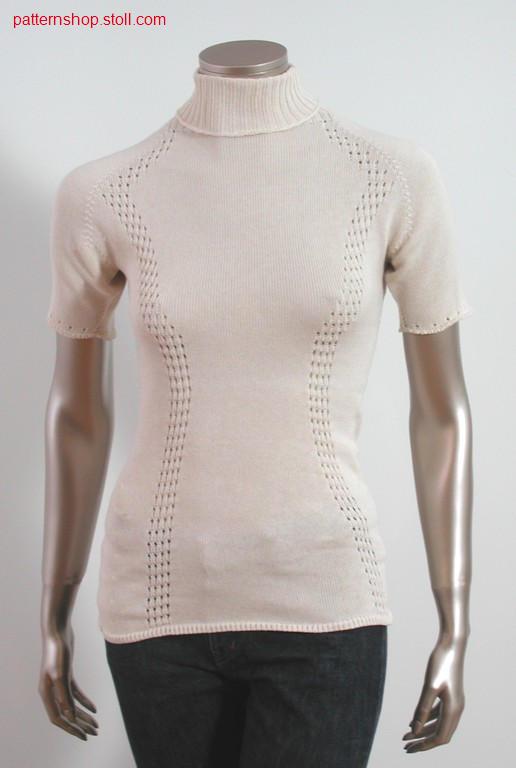 Tailored shortsleevepullover with pointel-motiv / TaillierterKurzarmpullover mit Petinetmotiv