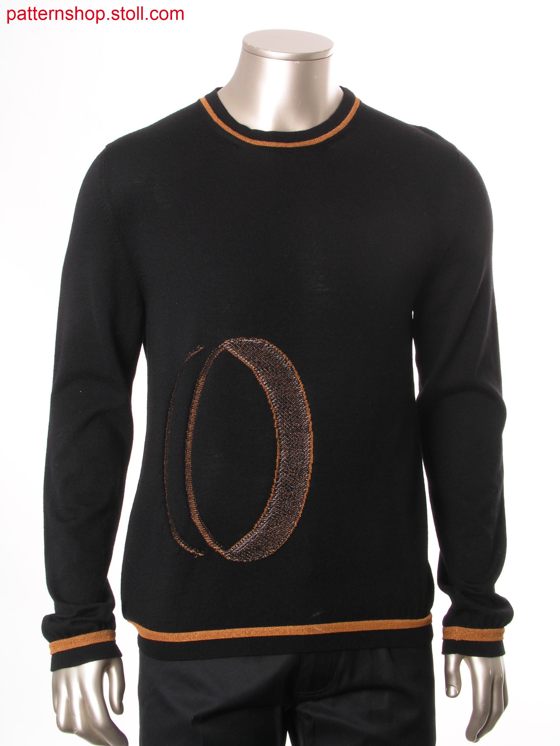 Fully fashion pullover with cuffs with contrasting stripe / Fully Fashion Pullover mit B