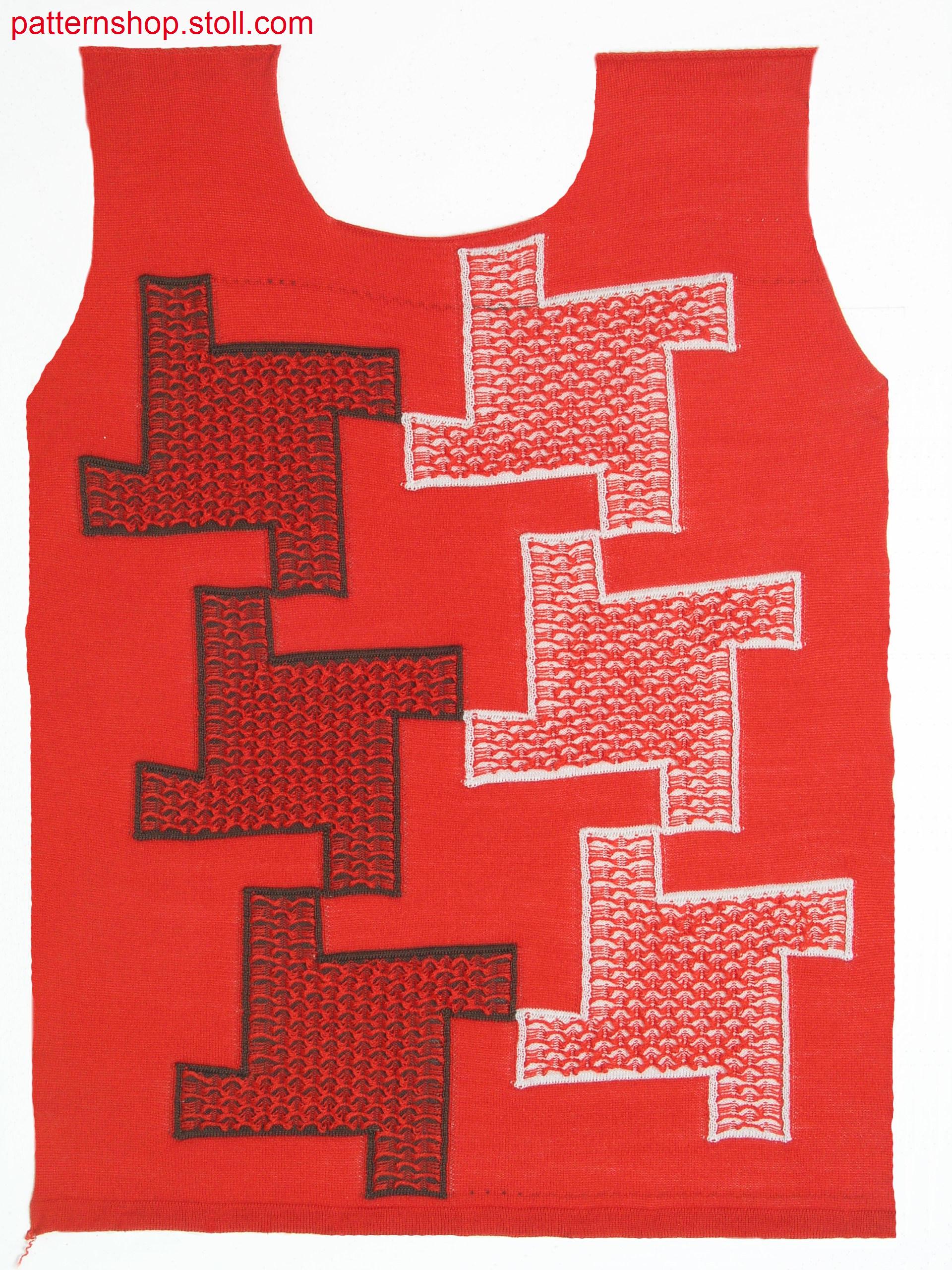 Fully Fashion-Intarsia front with neck opening / Fully Fashion-Intarsia Vorderteil mit Halsausschnitt