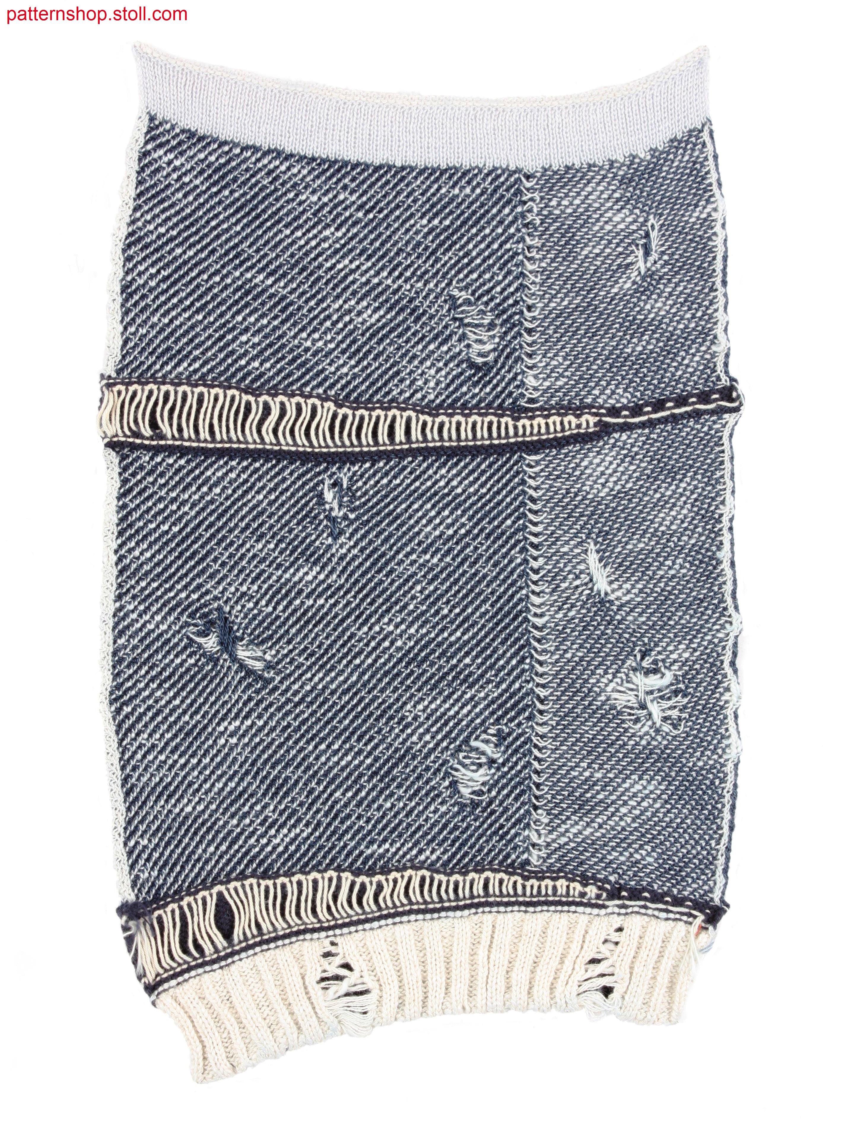 Swatch in 2-colour float jacquard transfer structure / Musterausschnitt in 2-farbiger Flottjacquard-Umh