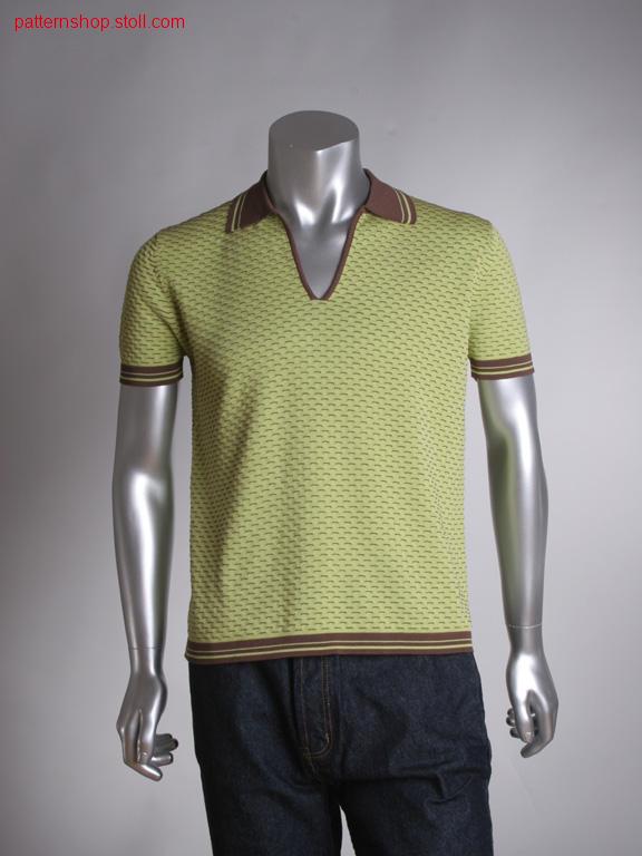 FF polo shirt with 2-colour jersey structure / FF Polohemd mit 2-farbiger Rechts-Links Struktur