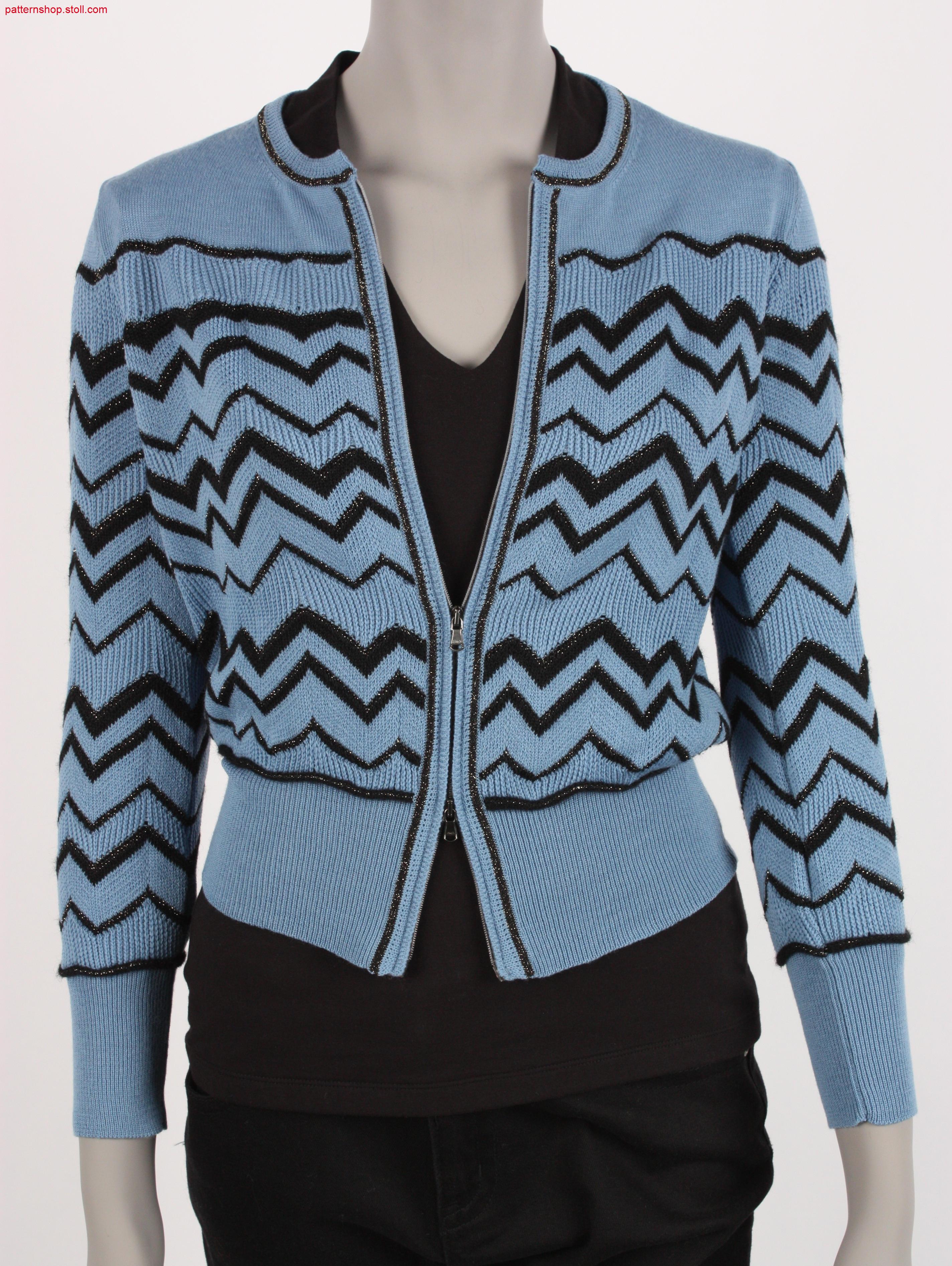 Fully Fashion cardigan with herringbone-racking design / Fully Fashion Strickjacke in Knieversatz-Musterung