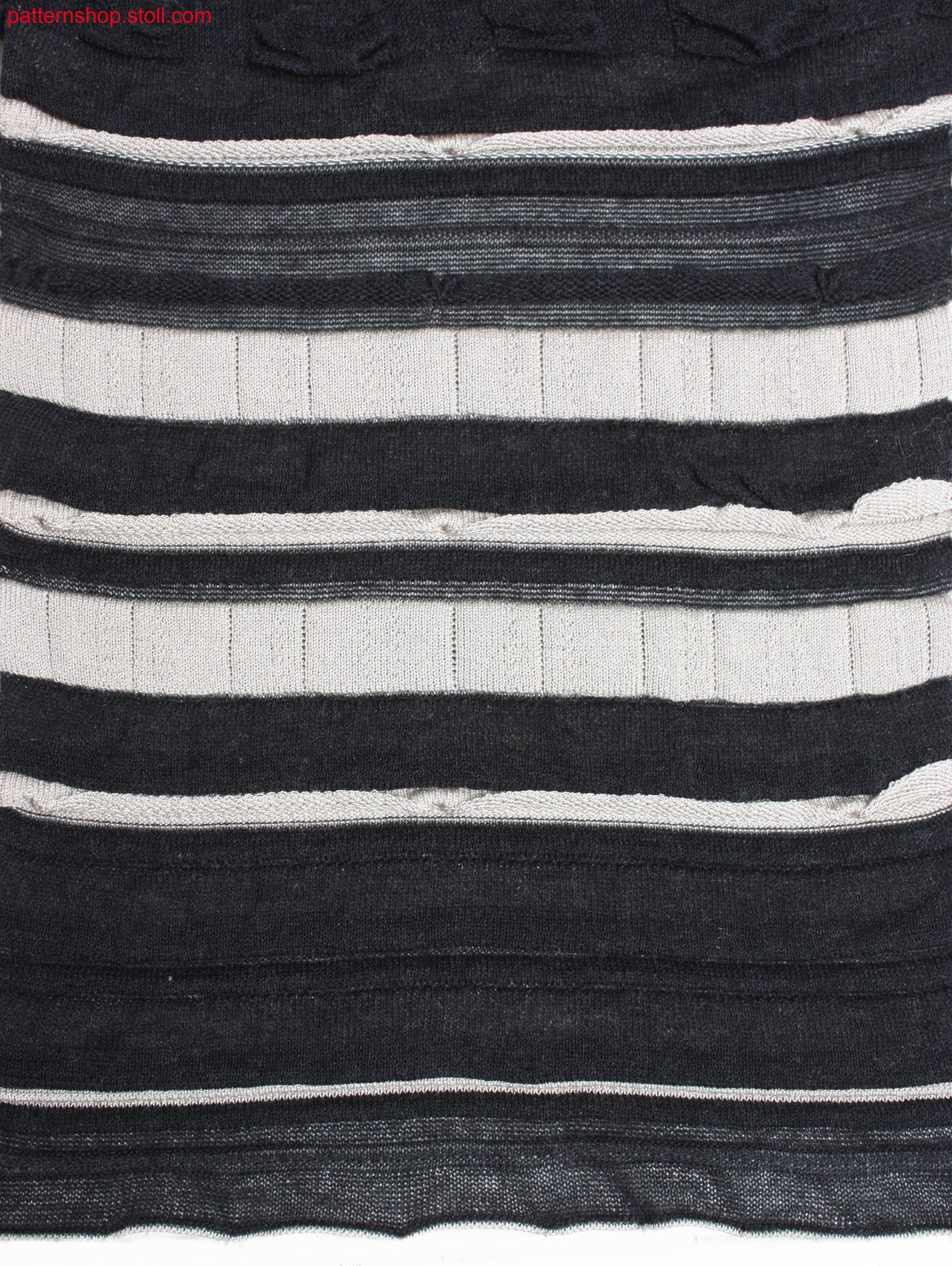 Swatch with waves, tubular and jersey structure / Musterausschnitt mit Wellen, Schlauch- und Rechts-Links Struktur