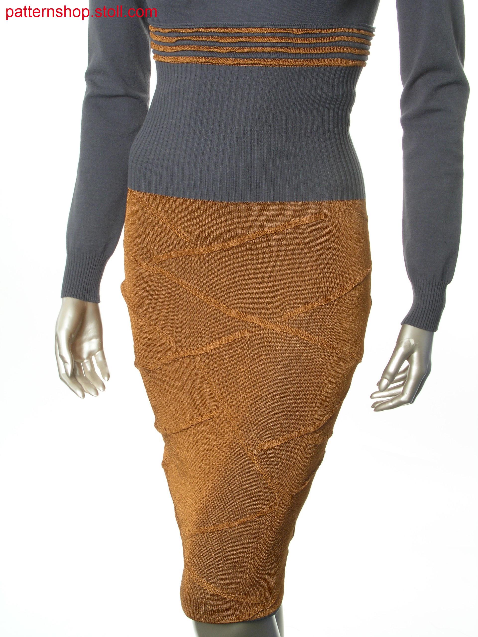 Skirt in layering-look with wave motif / Rock im Lagen-Look mit Wellenmotiv