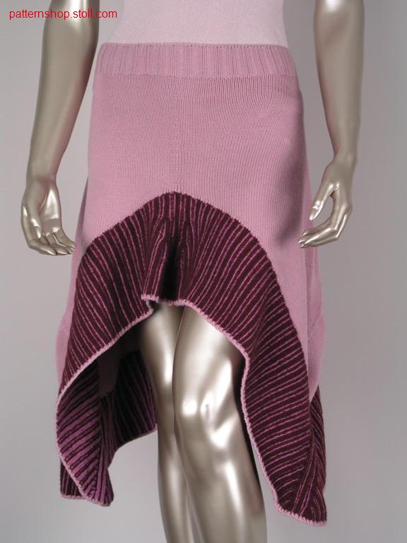 Jersey skirt with 2x2 cardigan rib / Rechts-Links Rock mit 2x2 Fang Rippe