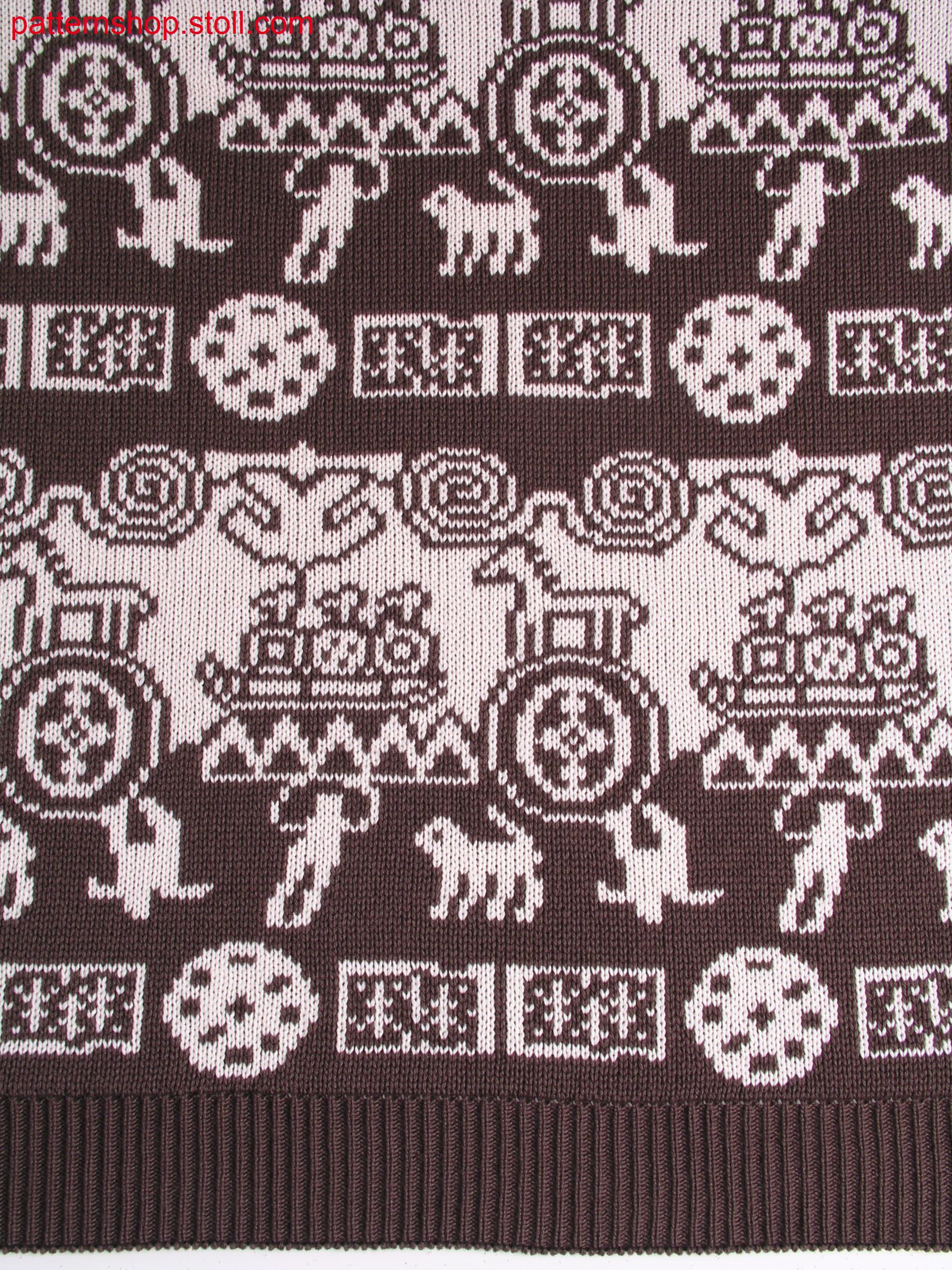 Cross-tubular jacquard-motif in 1x1 technique / Kreuzschlauch-Jacquardmotiv in 1x1 Technik