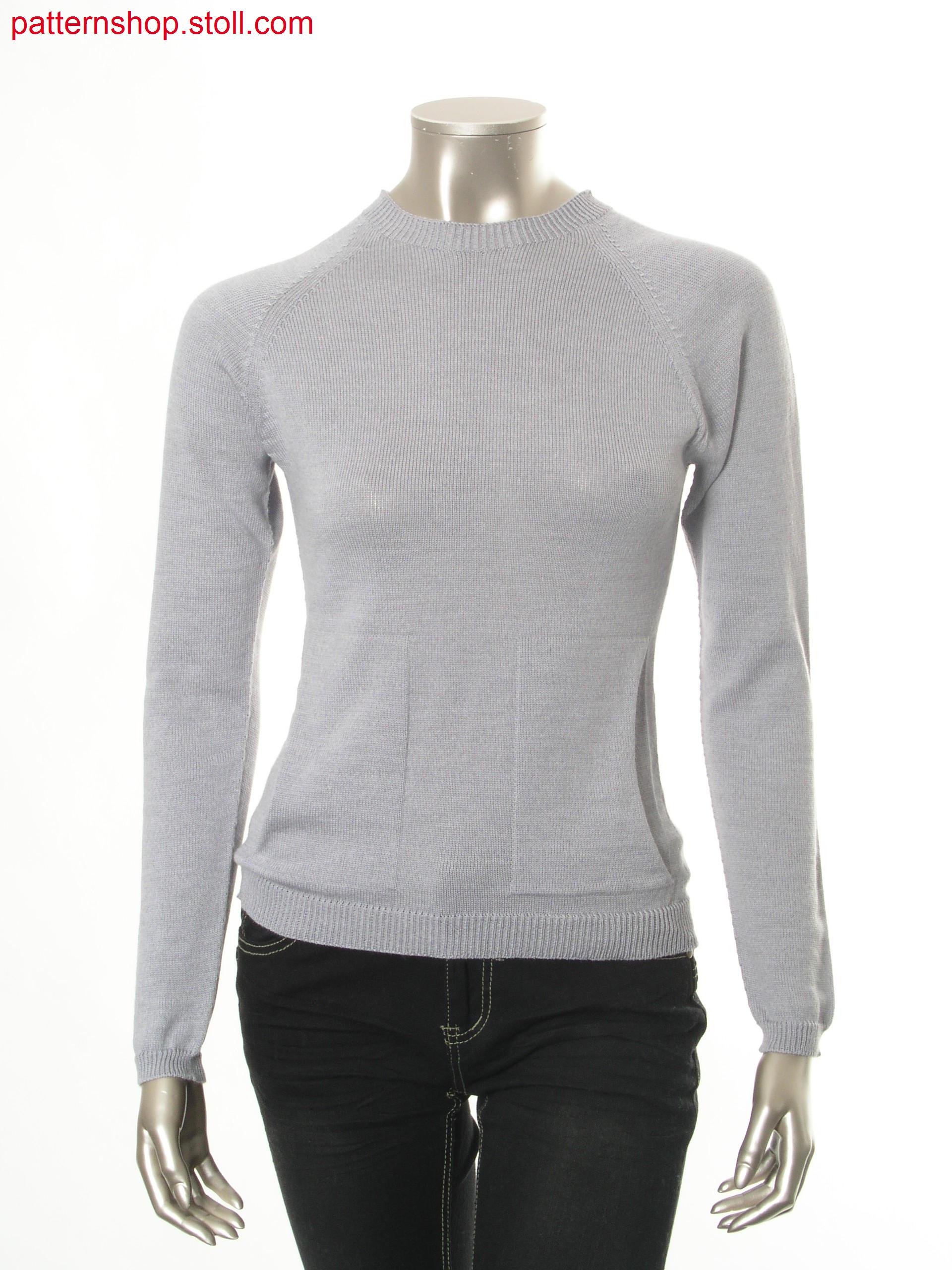 Raglan pullover with patch side slit pockets / Raglanpullover mit aufgesetzten seitlichen Schubtaschen