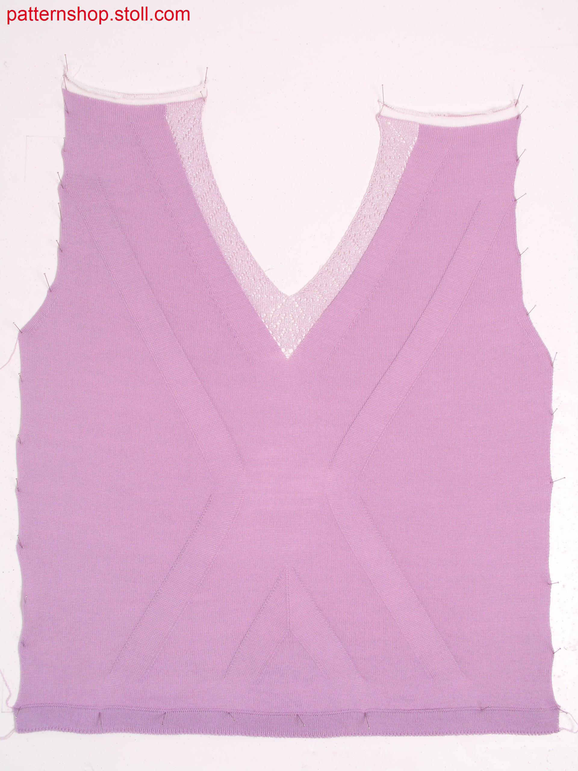 Fully fashion jersey front with split pattern / Fully Fashion Rechts-Links Vorderteil mit Splitmuster