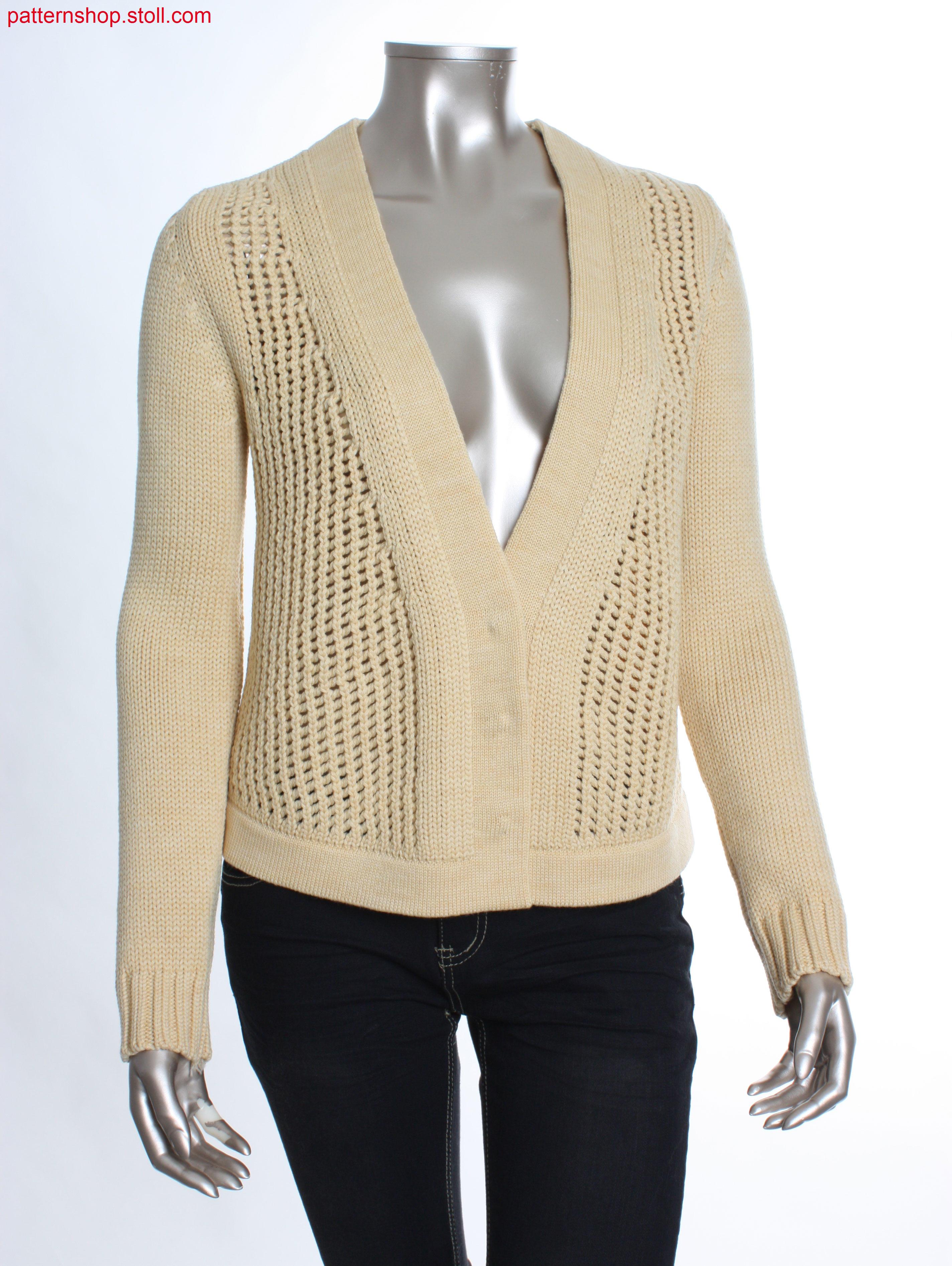 Fully Fashion cardigan with pointelle structure / Fully Fashion Strickjacke mit Petinetstruktur