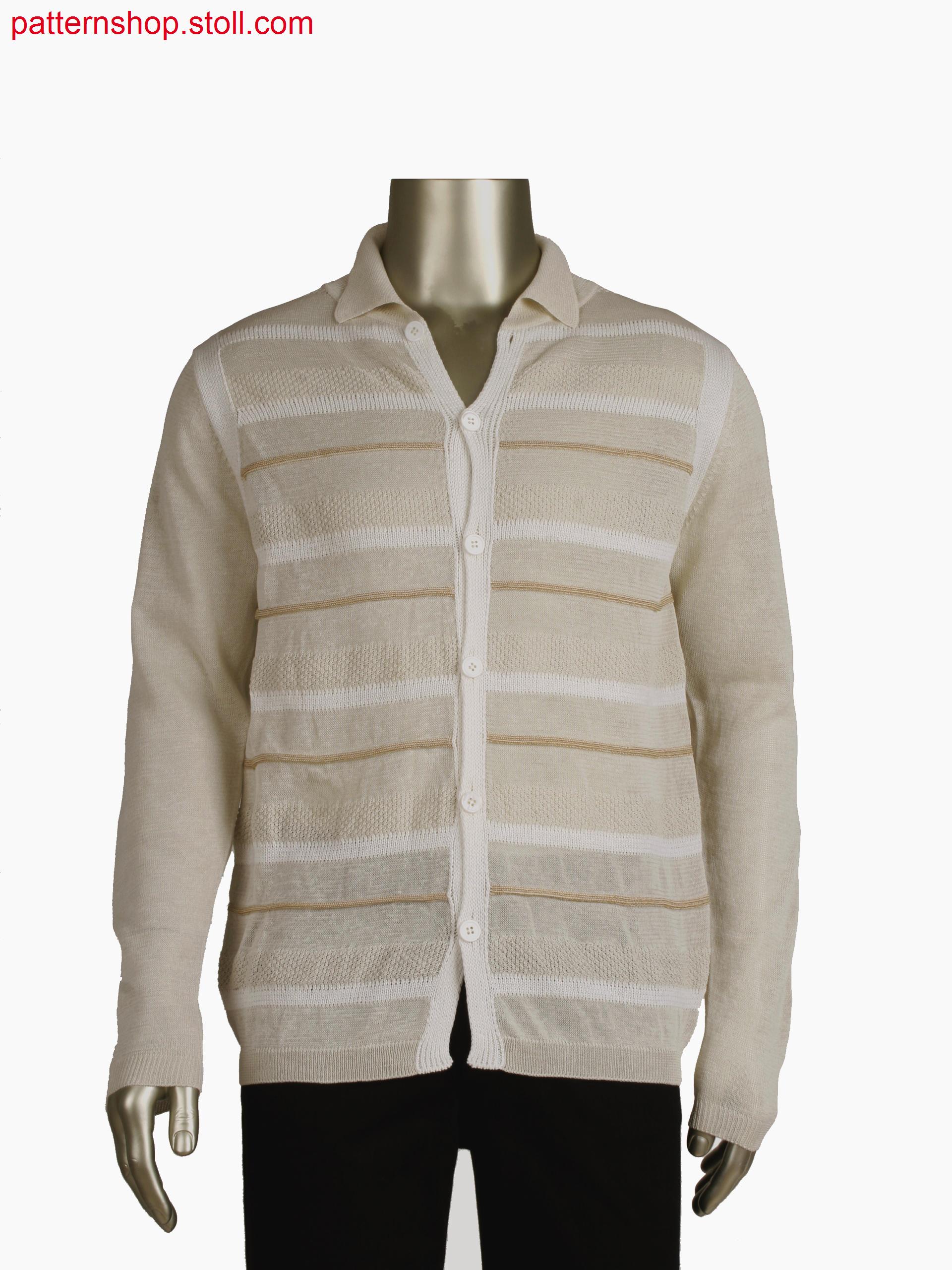 Fully Fashion striped shirt with integrated placket and button hole
