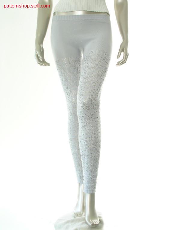 Jersey leggings with floral pattern in pointelle structure /Rechts-Links Leggings mit Blumenmuster in Petinetstruktur