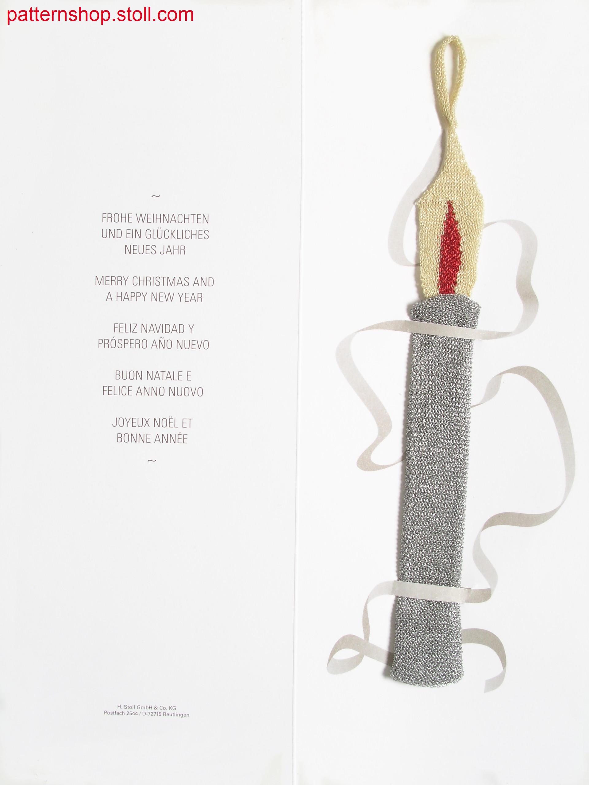 Intarsia christmas candle in tubular structure / Intarsia Weihnachtskerze in Schlauch-Struktur Gestrick