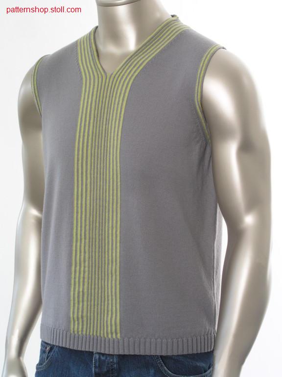 FF-Intarsia jersey slipover / FF-Intarsia Rechts-Links Pullunder