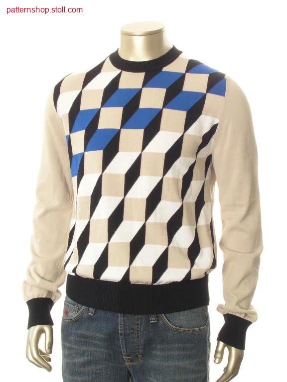 Intarsia pullover in 3d op-art / Intarsia Pullover in 3D Op-Art