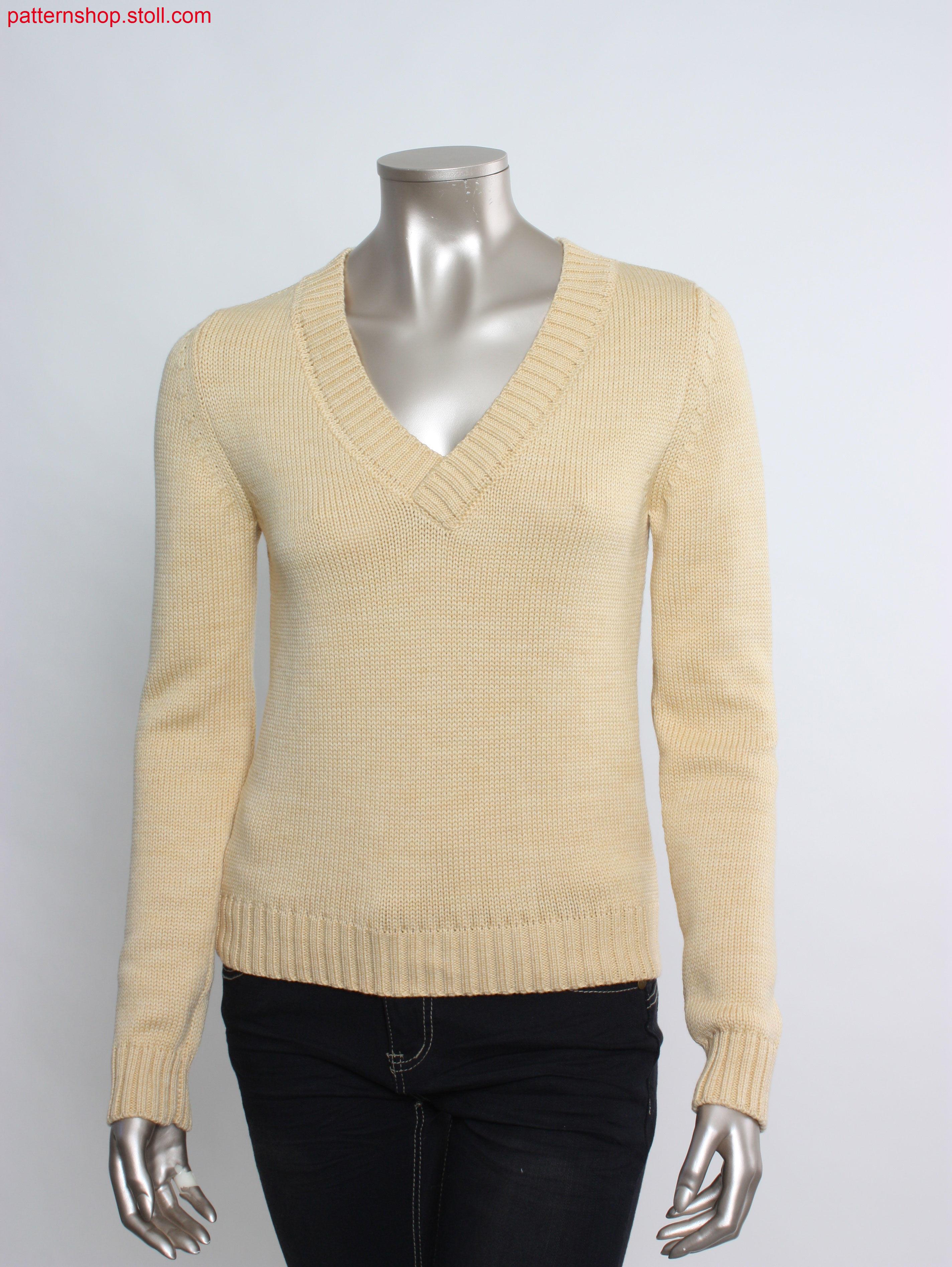 Fully Fashion jersey pullover with set-in sleeves / Fully Fashion Rechts-Links Pullover mit eingesetzten