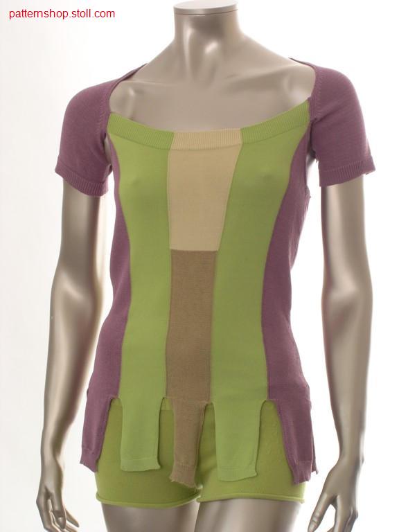 Fitted FF-Intarsia short-sleeve pullover / Taillierter FF-Intarsia kurzarm Pullover