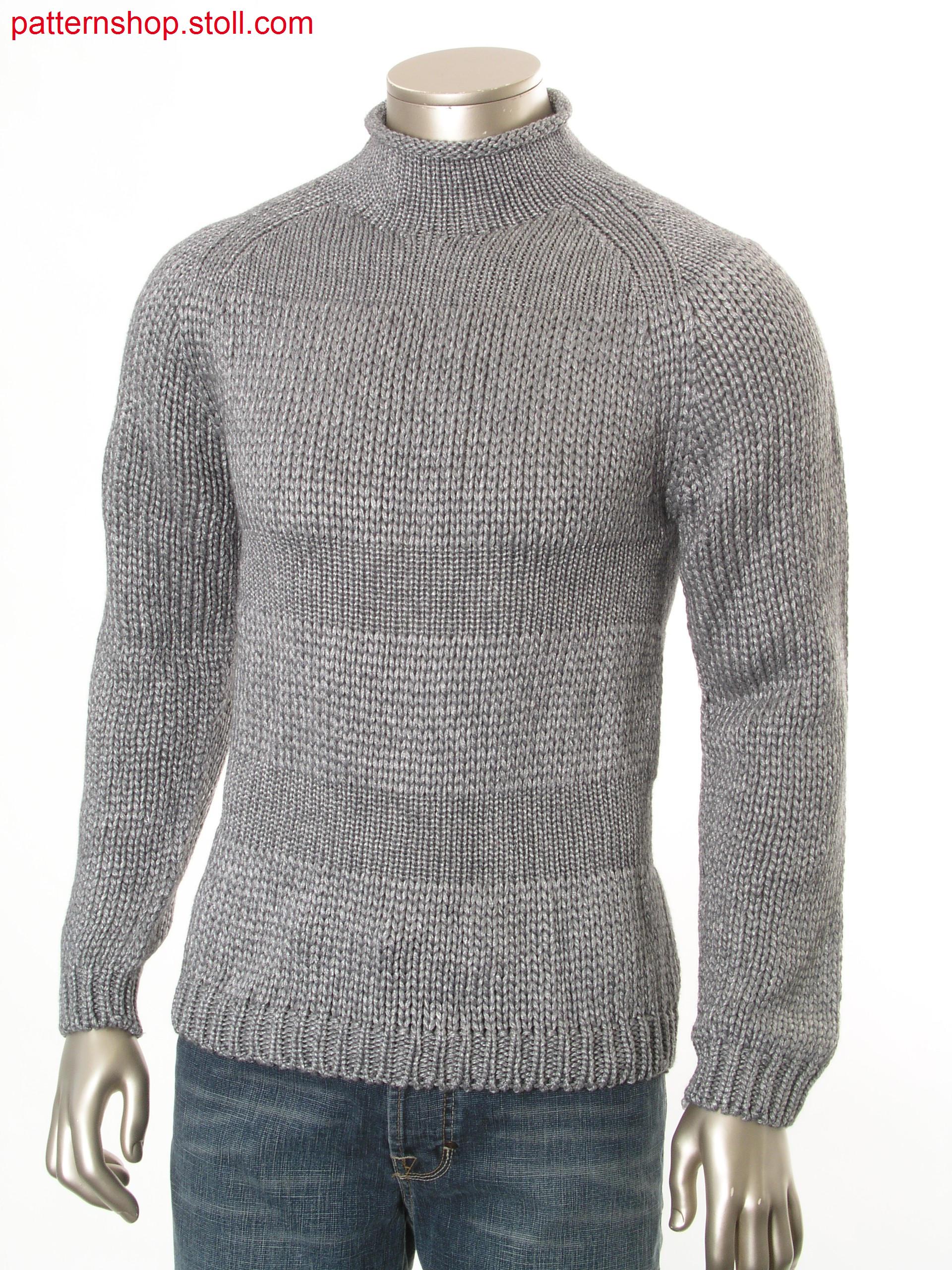 Raglan pullover with horizontal jersey stripes / Raglanpullover mit Rechts-Links-Ringeln