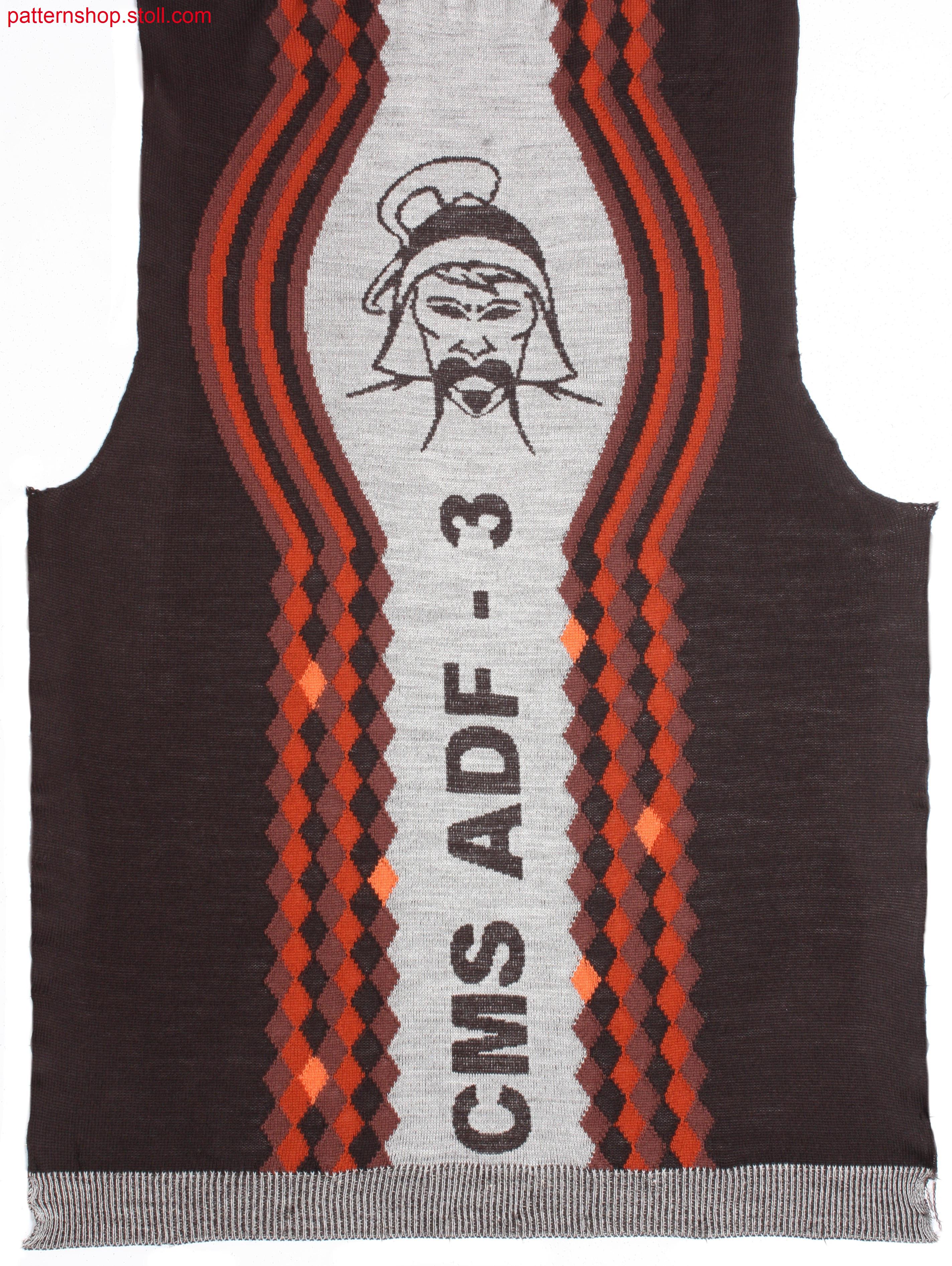 Fully Fashion front with small intarsia diamond pattern / Fully Fashion Vorderteil mit kleinen Intarsiarauten