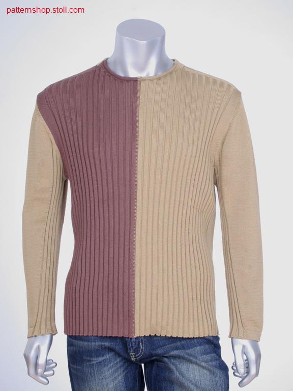 FF-Intarsia pullover in 4x3 rib-jersey / FF-Intarsia Pullover in 4x3 Rippe-Rechts-Links