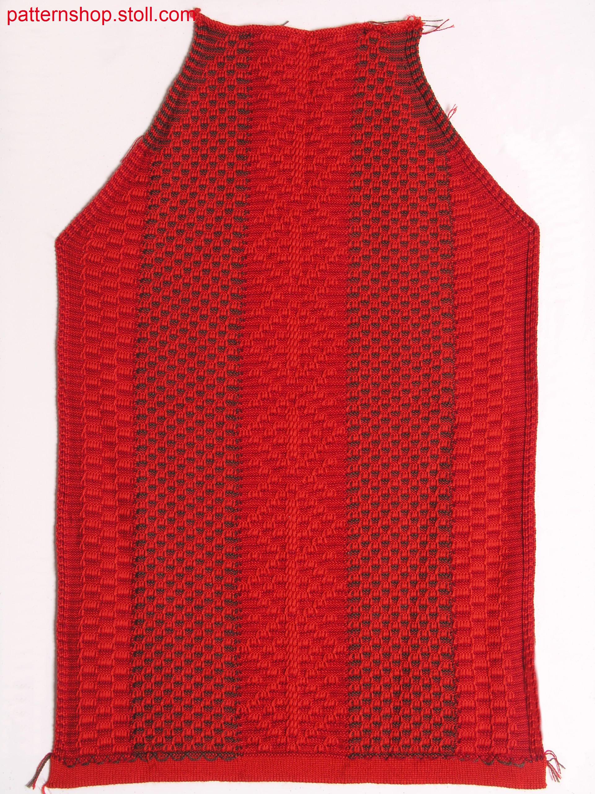 Fully Fashion-intarsia front with transfer structur / Fully Fashion-Intarsia Vorderteil mit Umh