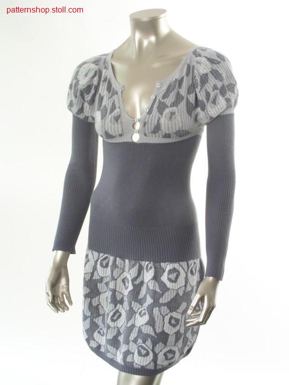 Fitted jersey dress with puff sleeves / Tailliertes Rechts-Links Kleid mit Puff