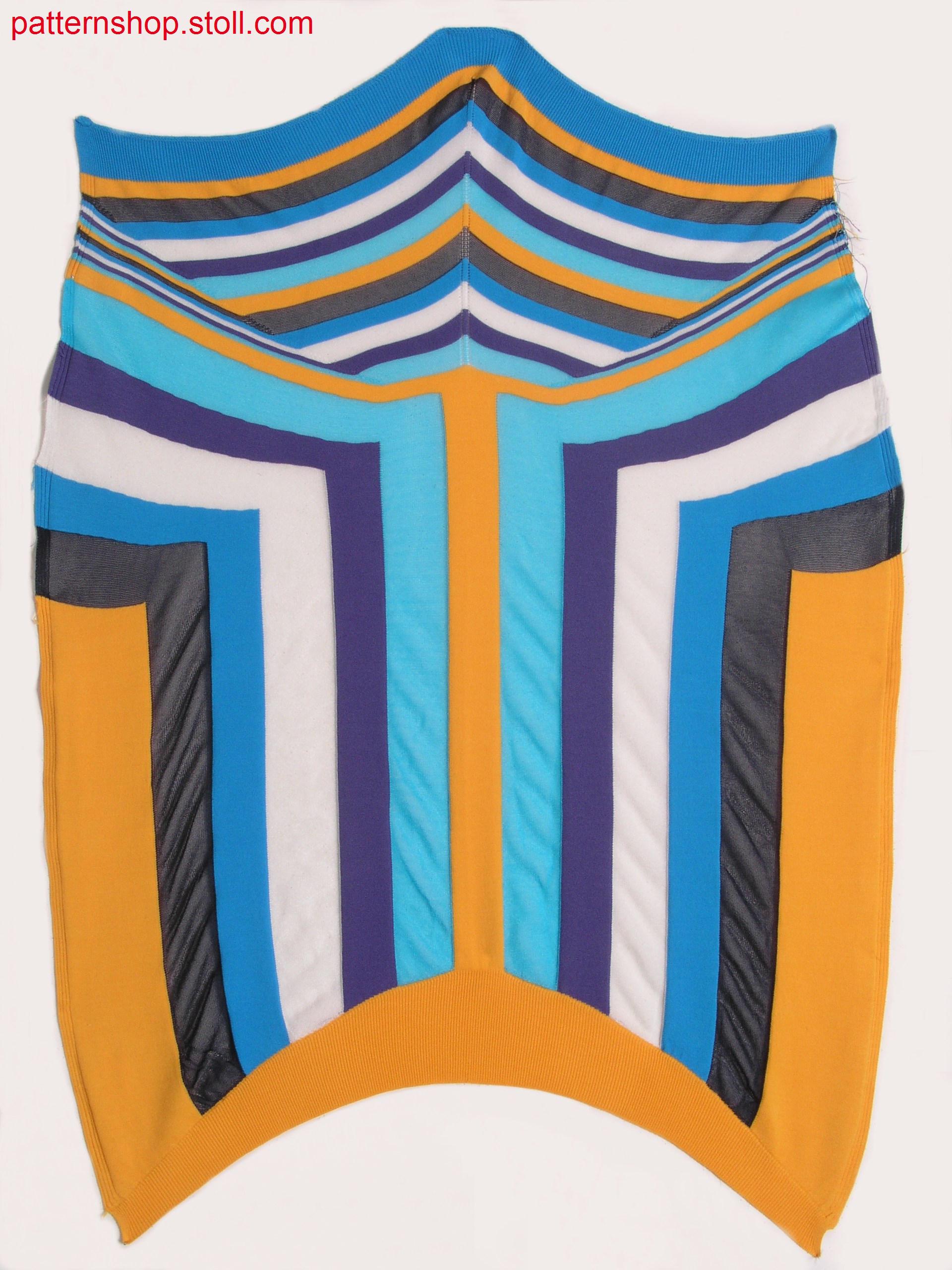 Striped intarsia pattern with gore technique / Gestreiftes Intarsiamuster mit Spickeltechnik