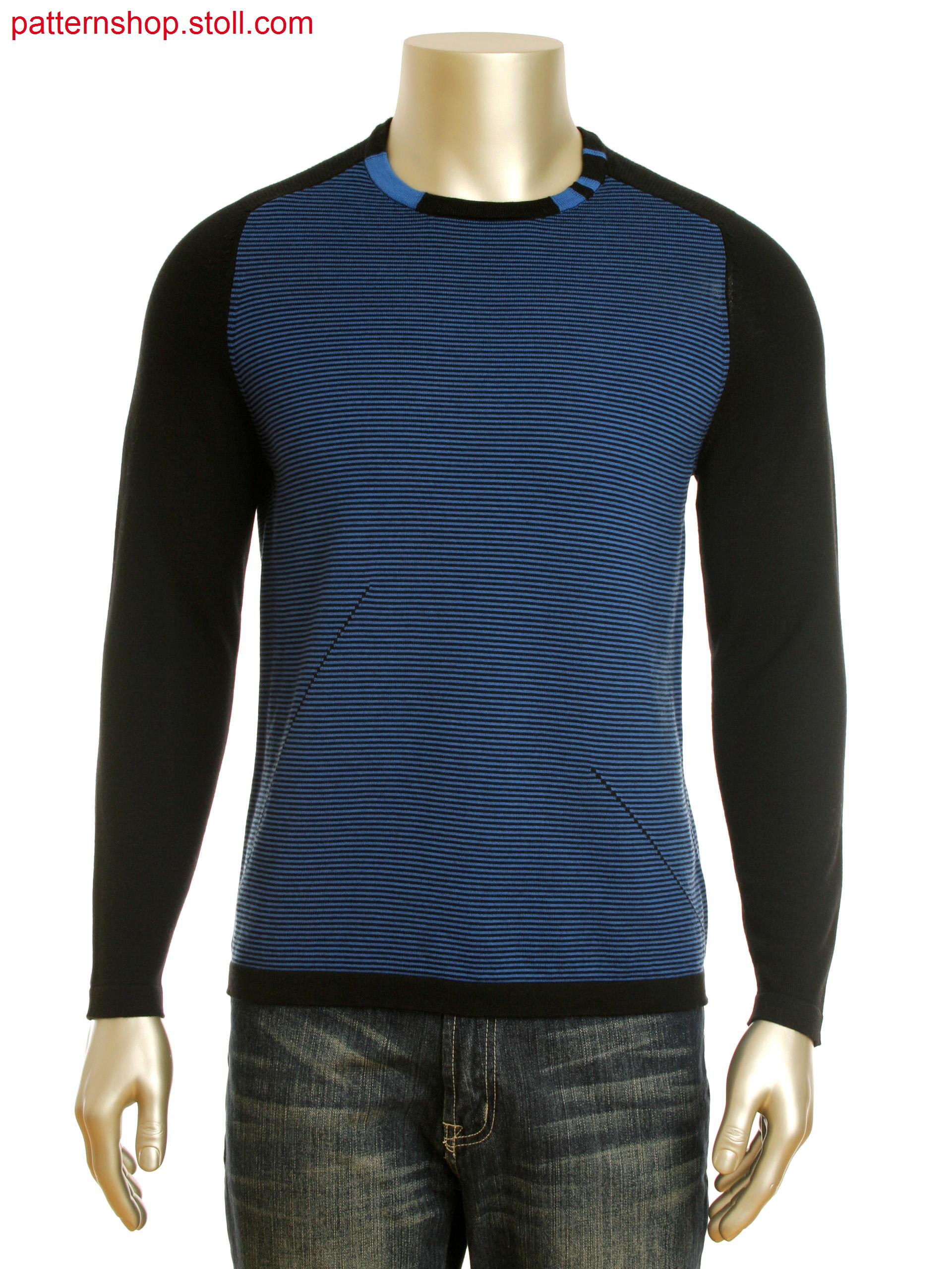 Fully Fashion 2-color stripe intarsia pullover