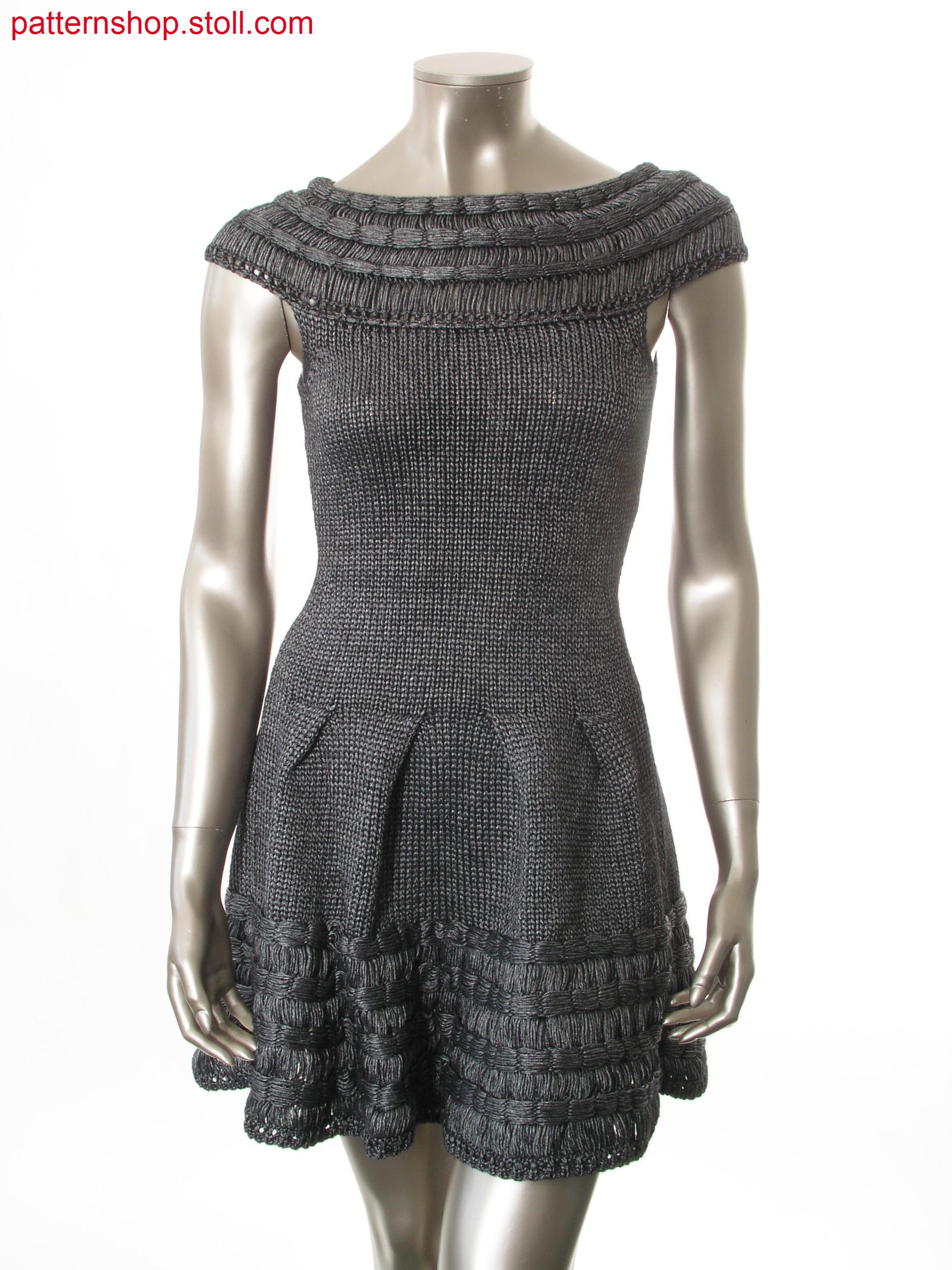 Sleeveless Fully Fashion dress with carmen neckline /