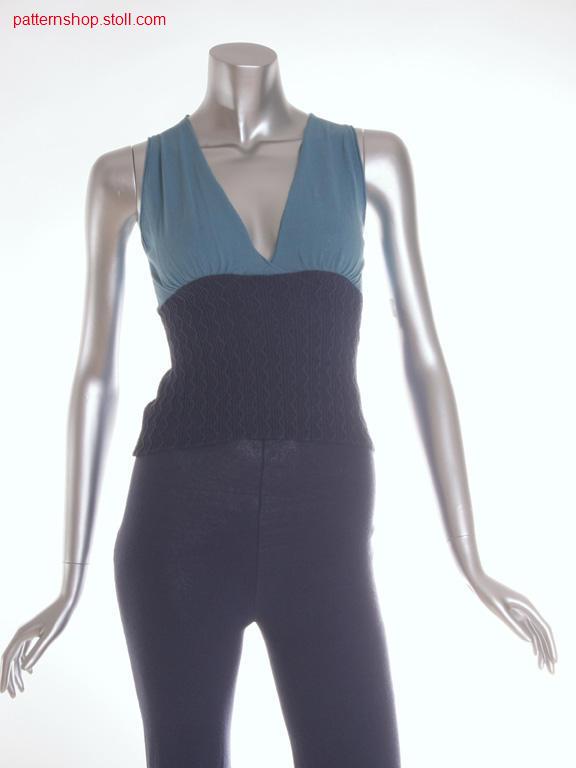 Fully fashion top with gathered jersey top part / Fully Fashion Top mit gerafftem Rechts-Links Oberteil