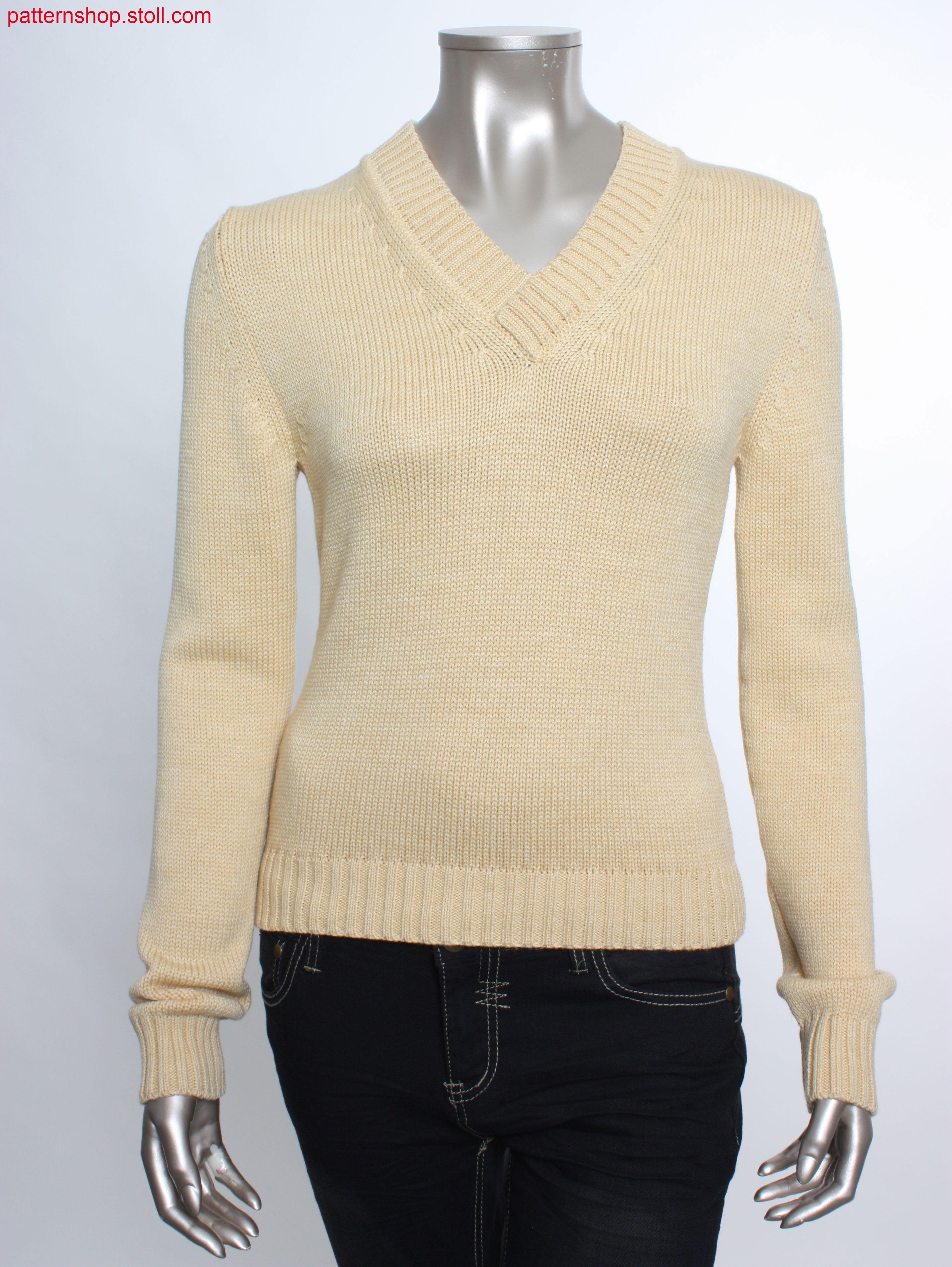 Fully Fashion jersey pullover with French shoulder / FullyFashion Rechts-Links Pullover mit franz