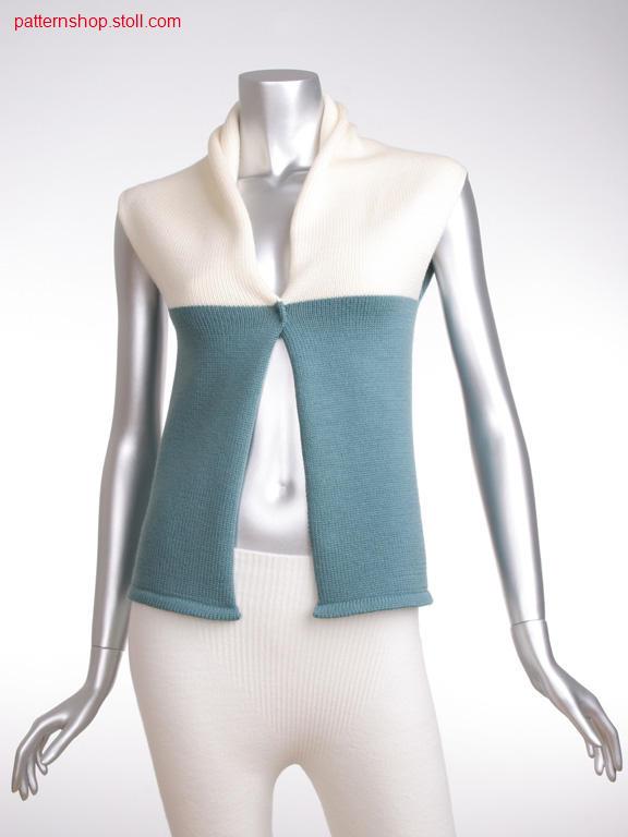 Fully fashion jersey Gilet with shawl collar / Fully FashionRechts-Links Gilet mit Schalkragen