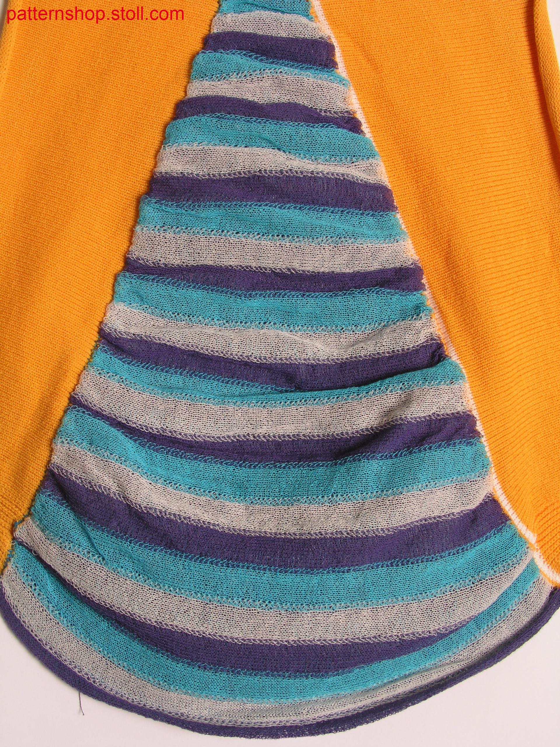 Striped swatch with lateral intarsia inserts / Geringelter Musterausschnitt mit seitlichen Intarsiaeins