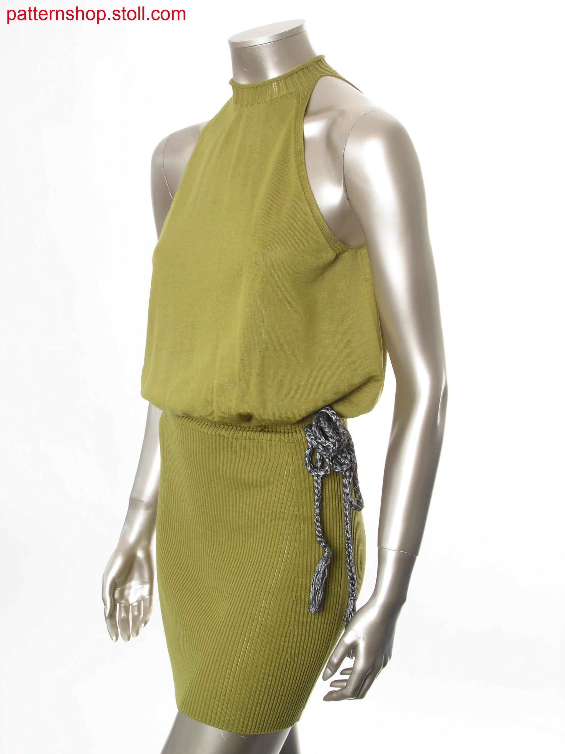 Jersey dress with american shoulder / Rechts-Links Kleid mitamerikanischer Schulter