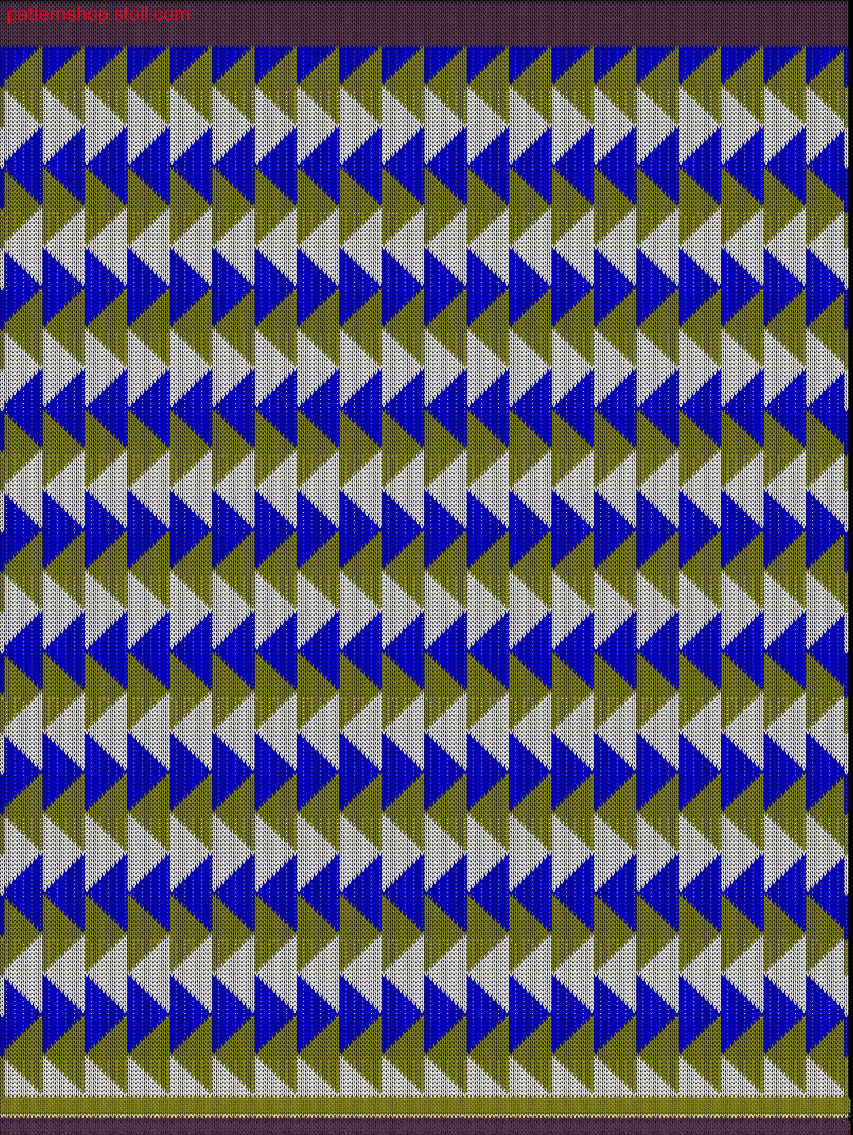 3-colour swatch in cross tubular jacquard / Musterabschnitt in einem 3-farbigem Kreuzschlauch-Gestrick