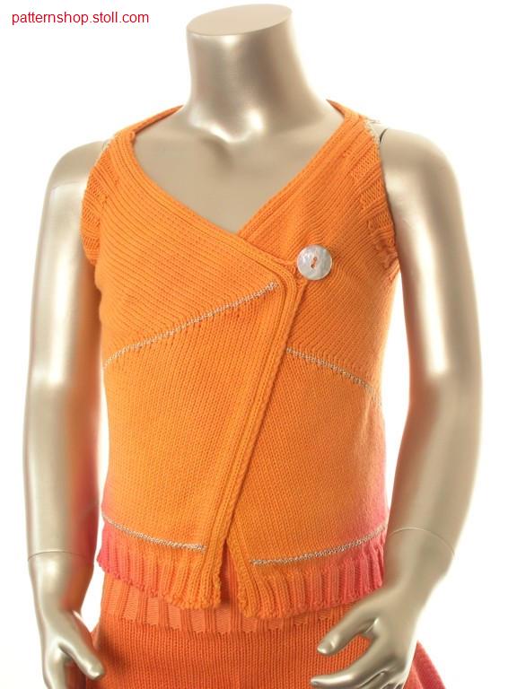 Striped jersey children's waistcoat in tie-dye technique / Gestreifte Rechts-Links Kinderweste in Bandana-Technik