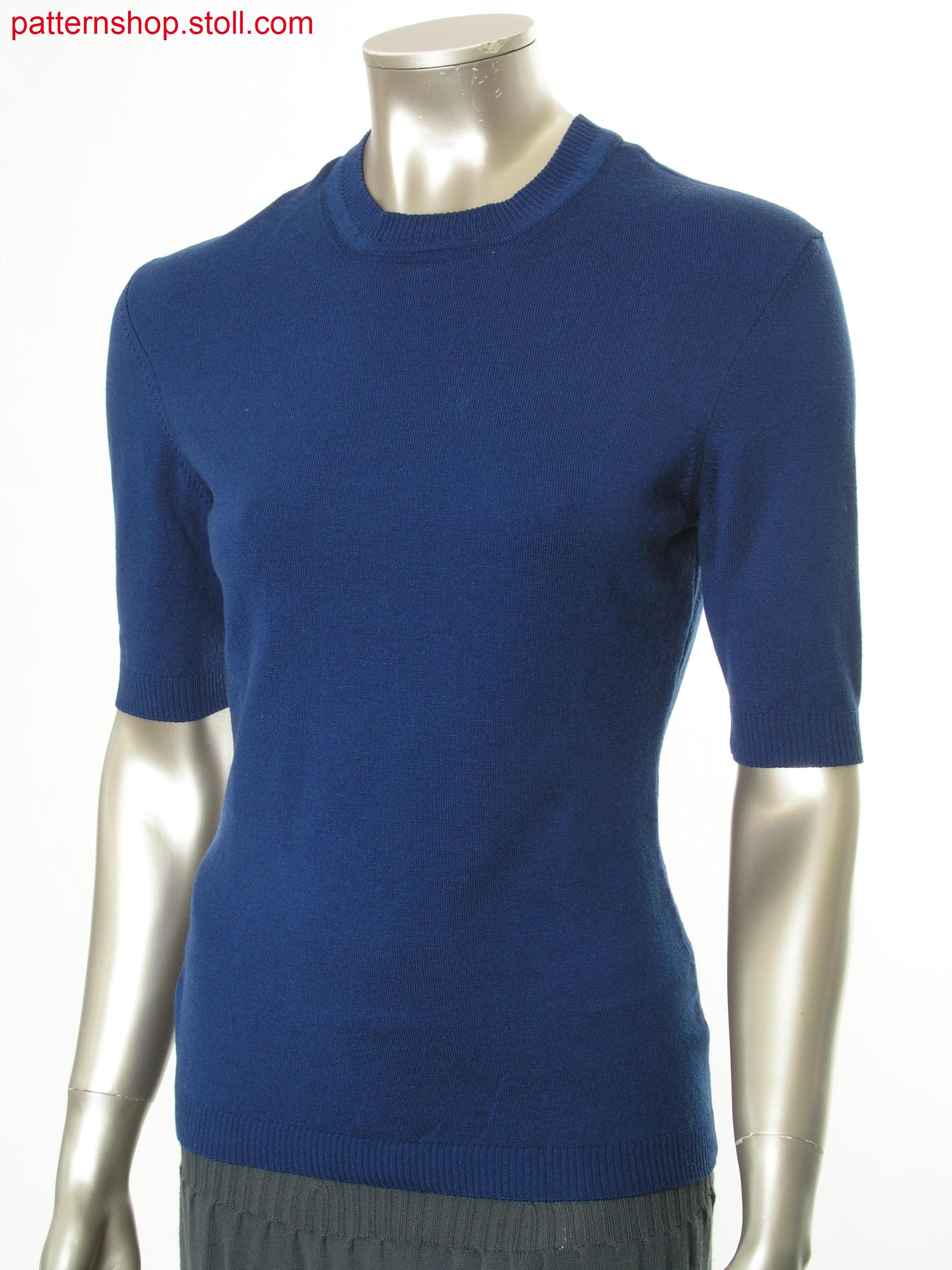 Plated Fully Fashion short-sleeved jersey pullover / Plattierter Fully Fashion Rechts-Links Kurzarmpullover