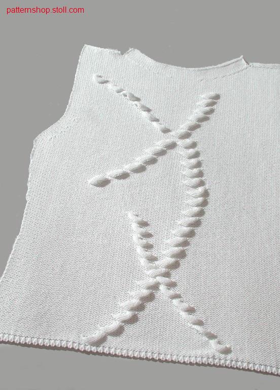 Fully Fashion jersey front with loops / Fully Fashion Rechts-Links Vorderteil mit Schlaufen