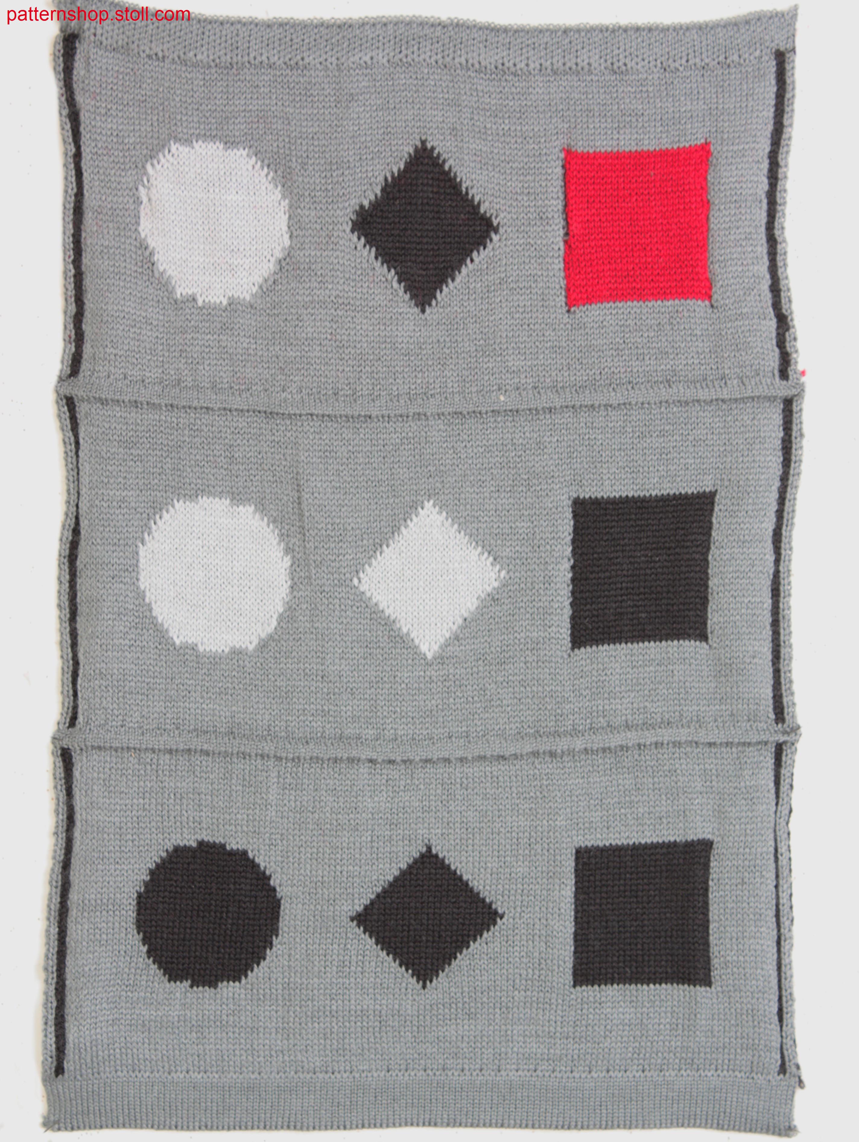 Multi-coloured jacquard fabric with 1x2 net back / Mehrfarbiges Jacquardgestrick mit 1x2 Netzr