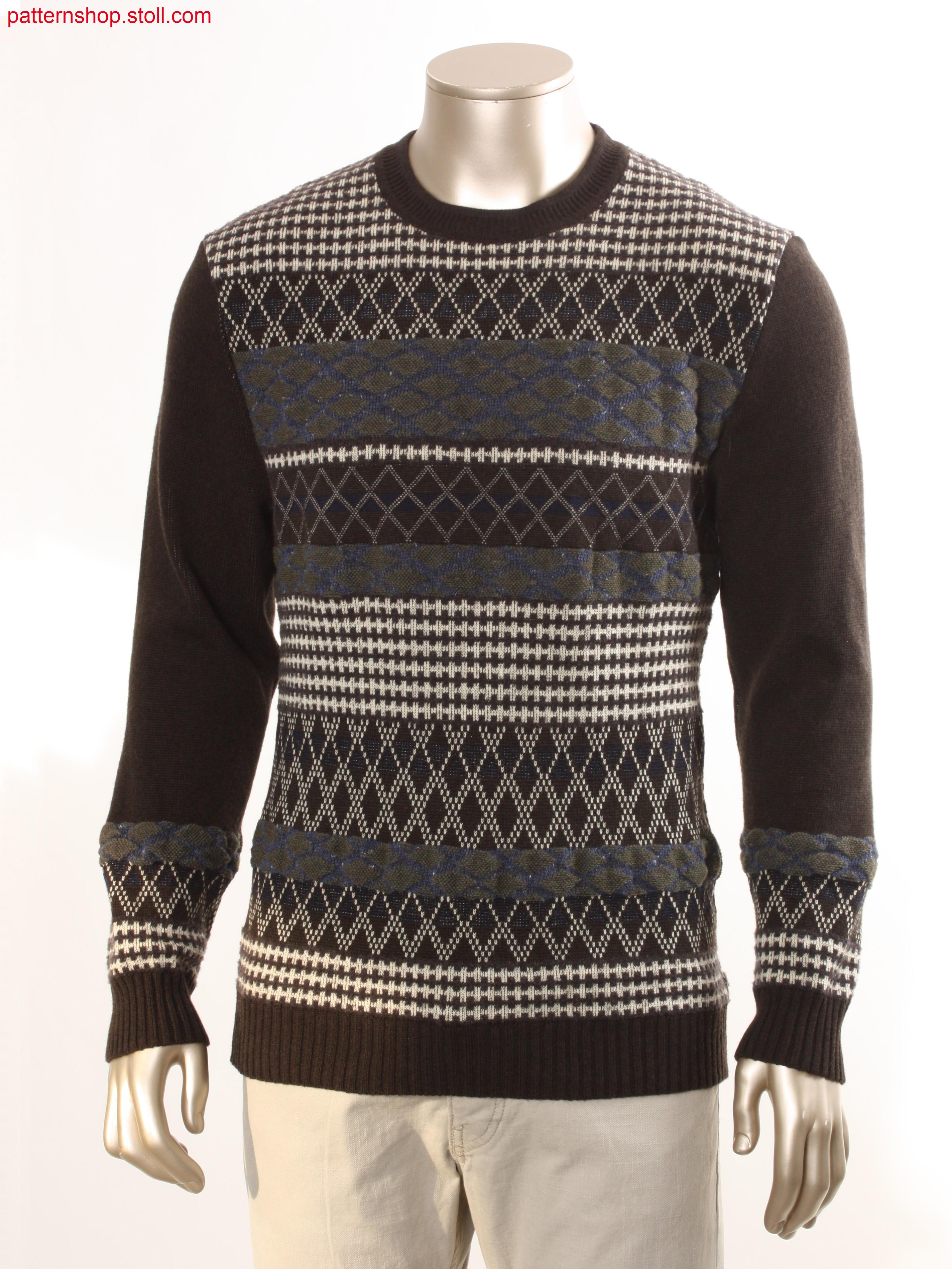 Striped pullover with various types of jacquard / Ringelpullover mit verschiedenen Jacquardbindungen