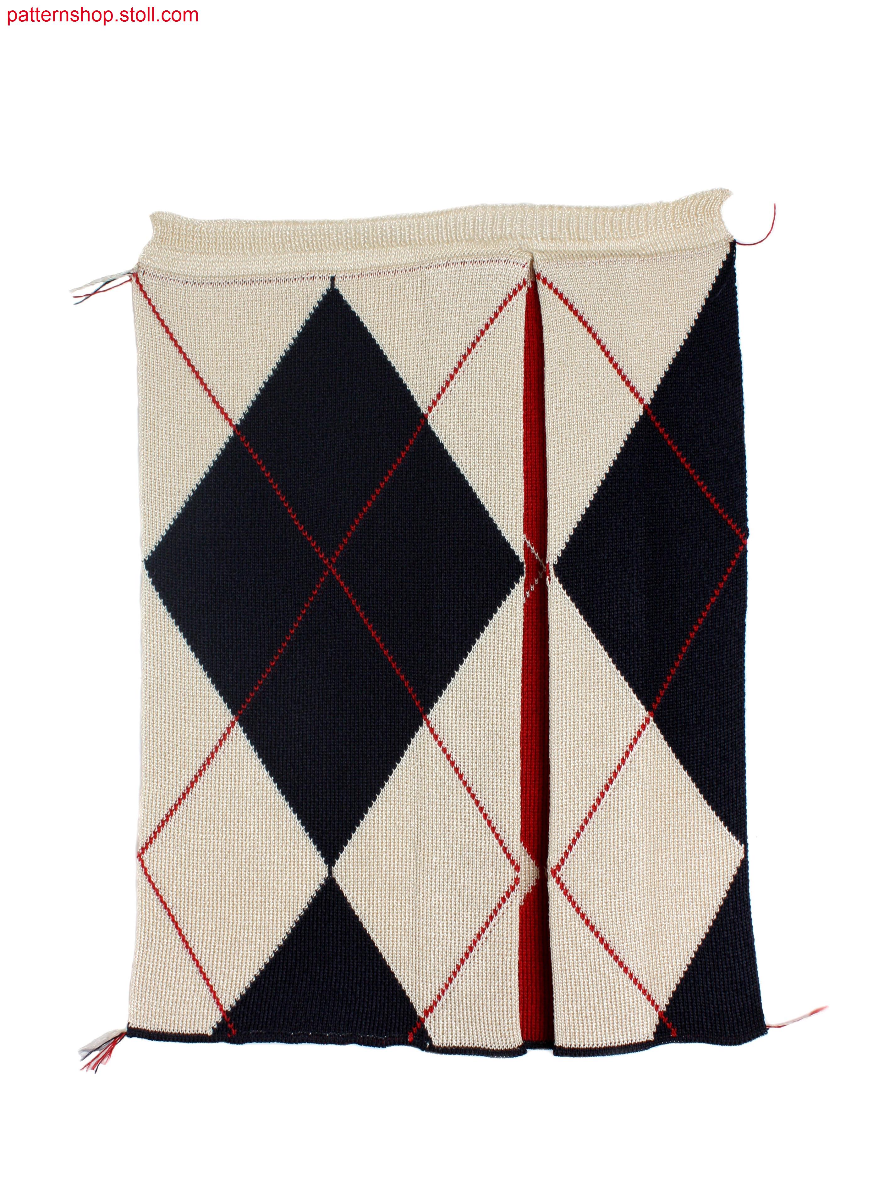 Swatch with argyle intarsia pattern / Musterausschnitt mitArgyle-Intarsiamuster