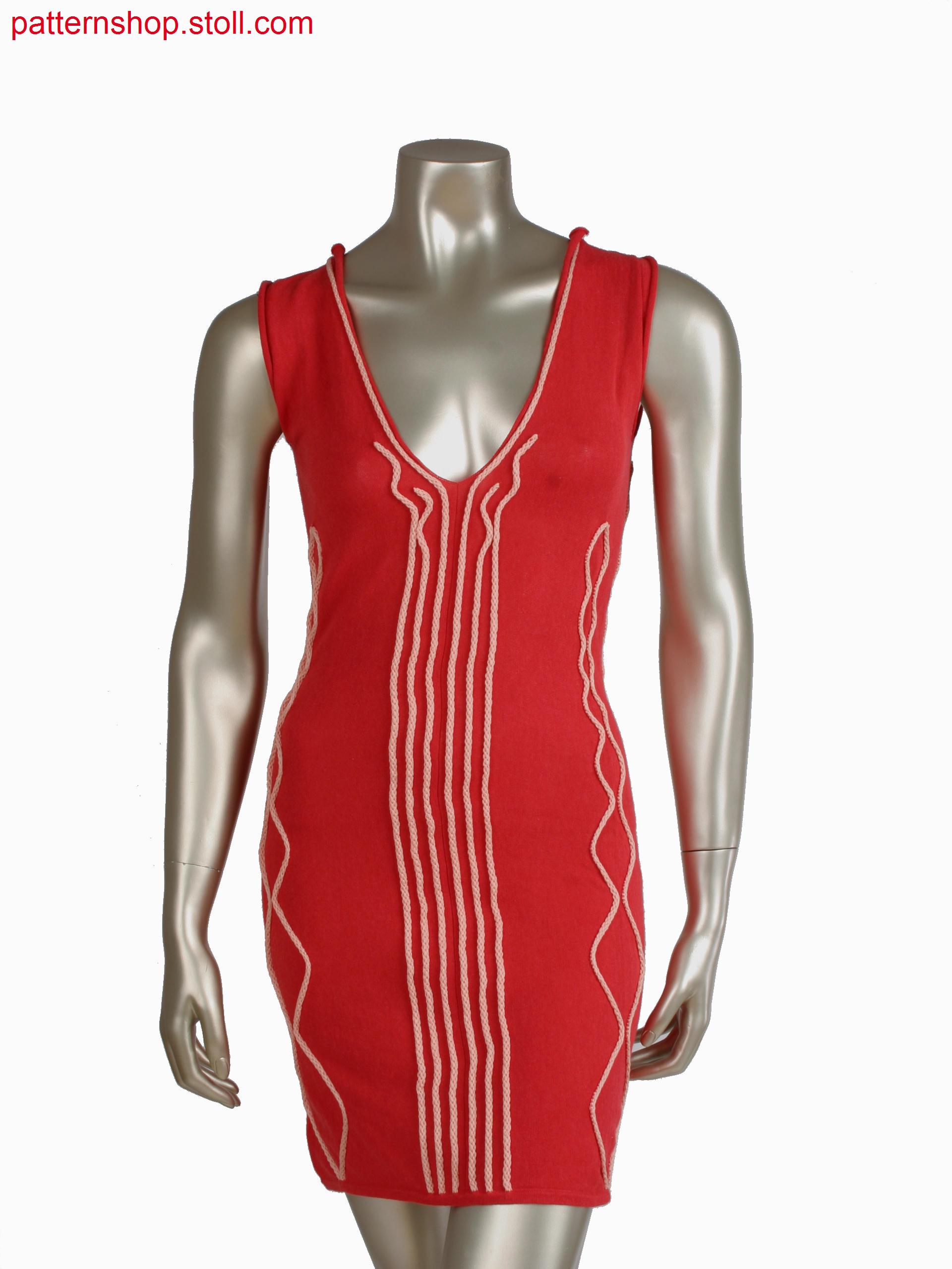 Fully Fashion dress, shaped by gore technique, knitted in one piece