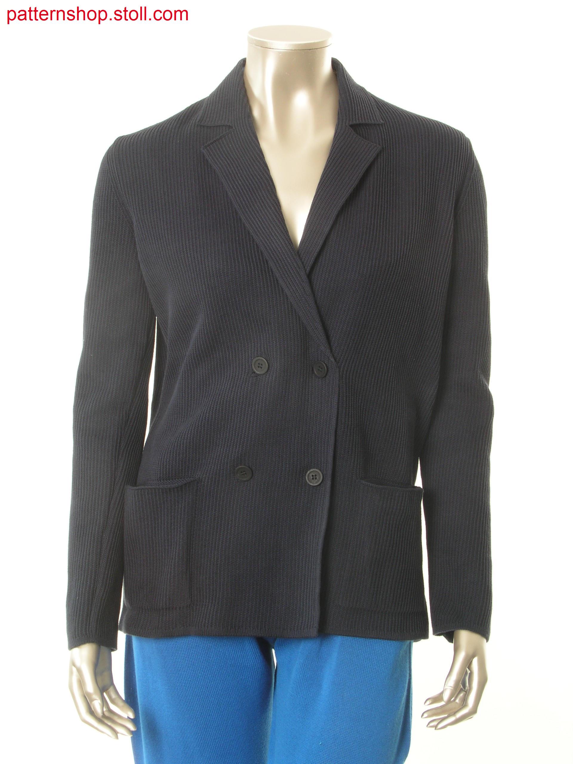 Fully Fashion blazer in half milano-drop-stitch structure / Fully Fashion Blazer in Halbschlauch-Struktur mit Nadelzug