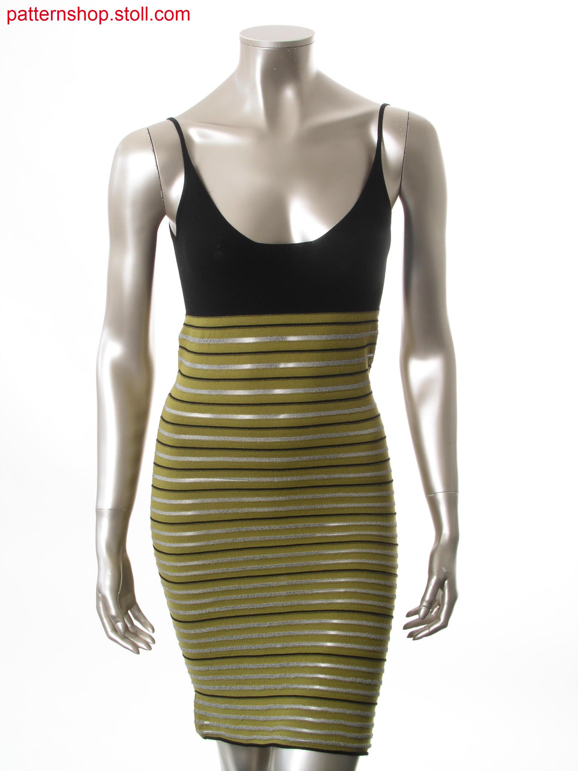 Fitted strap dress with ringed jersey structure / Tailliertes Tr
