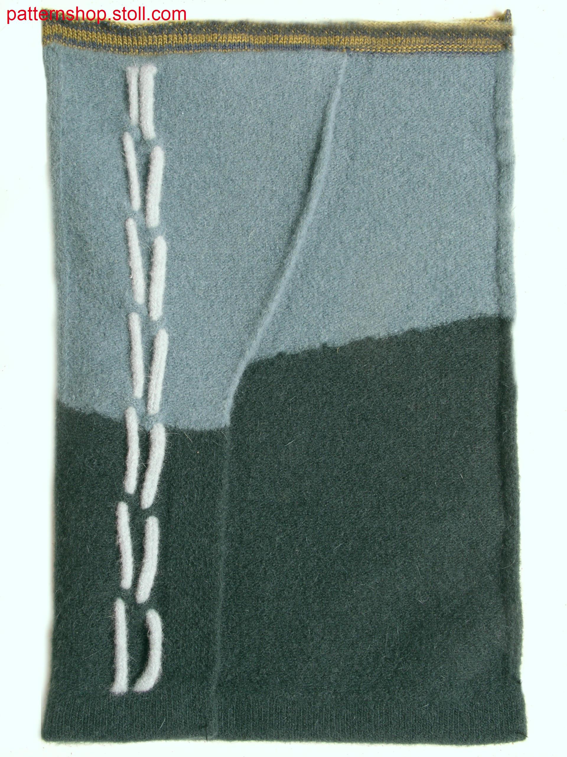 Jersey felt swatch in 1x1 technique / Rechts-Links Filzstrickteil in 1x1 Technik