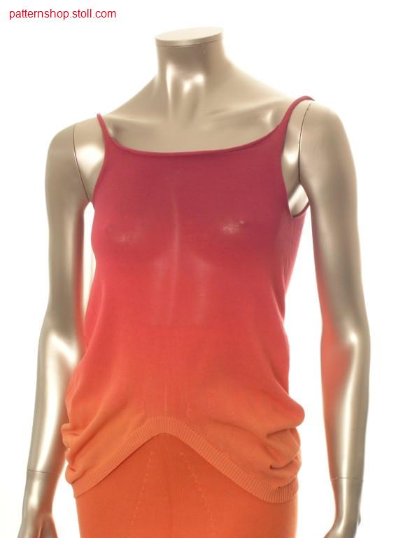 Spaghetti strap jersey top in tie-dye-technique / Rechts-Links Spaghettitr