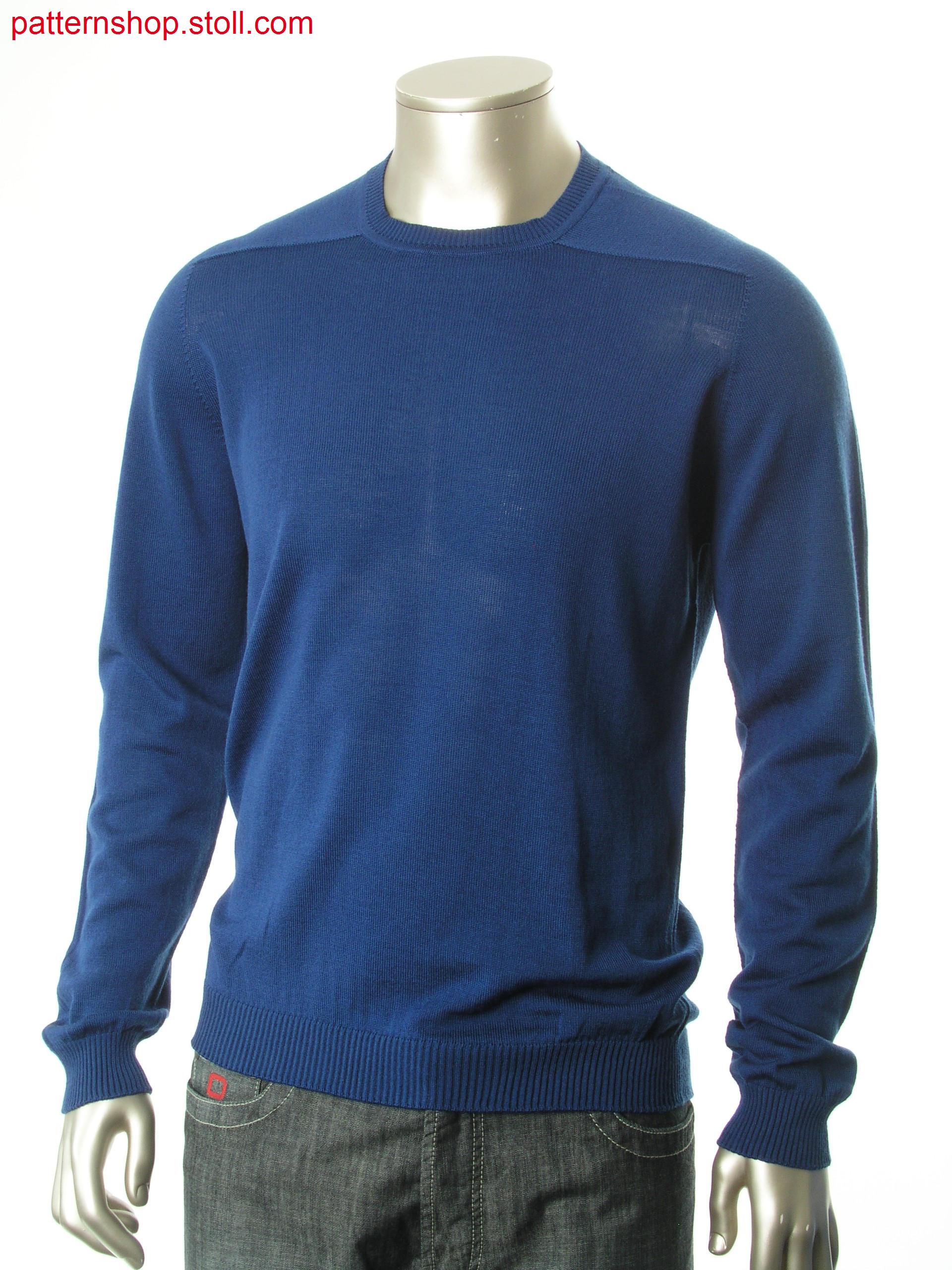 Jersey pullover with saddle shoulder / Rechts-Links Pullovermit Sattelschulter